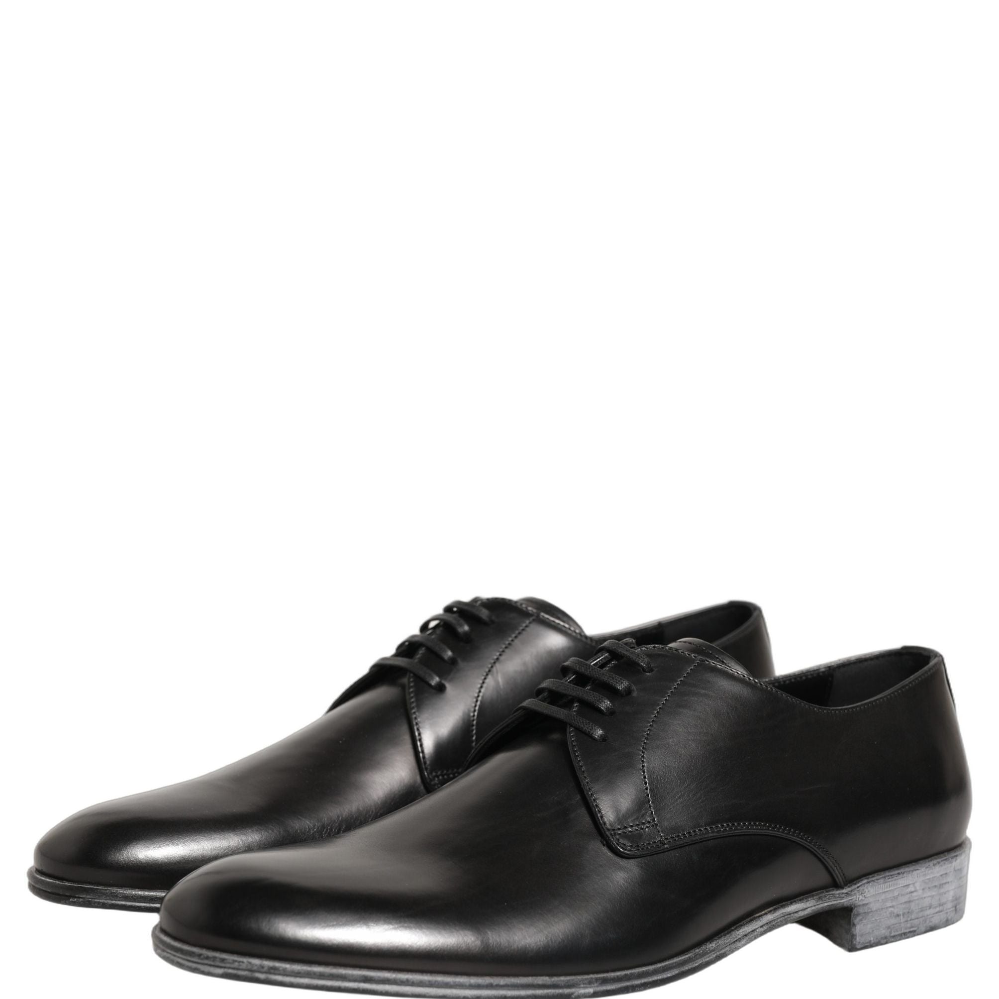 Dolce & Gabbana Dress Black Leather Lace Up Derby Men Shoes
