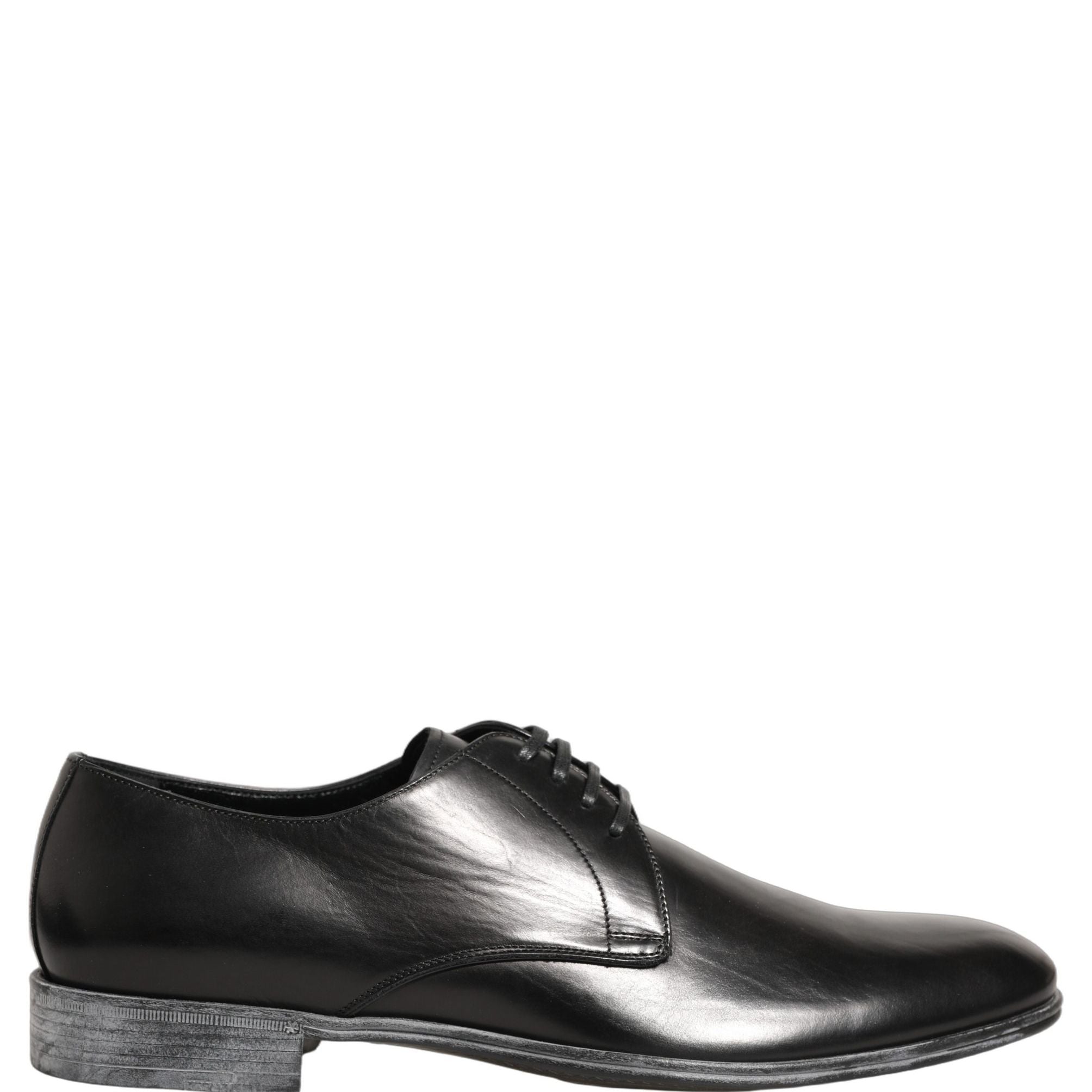 Dolce & Gabbana Dress Black Leather Lace Up Derby Men Shoes