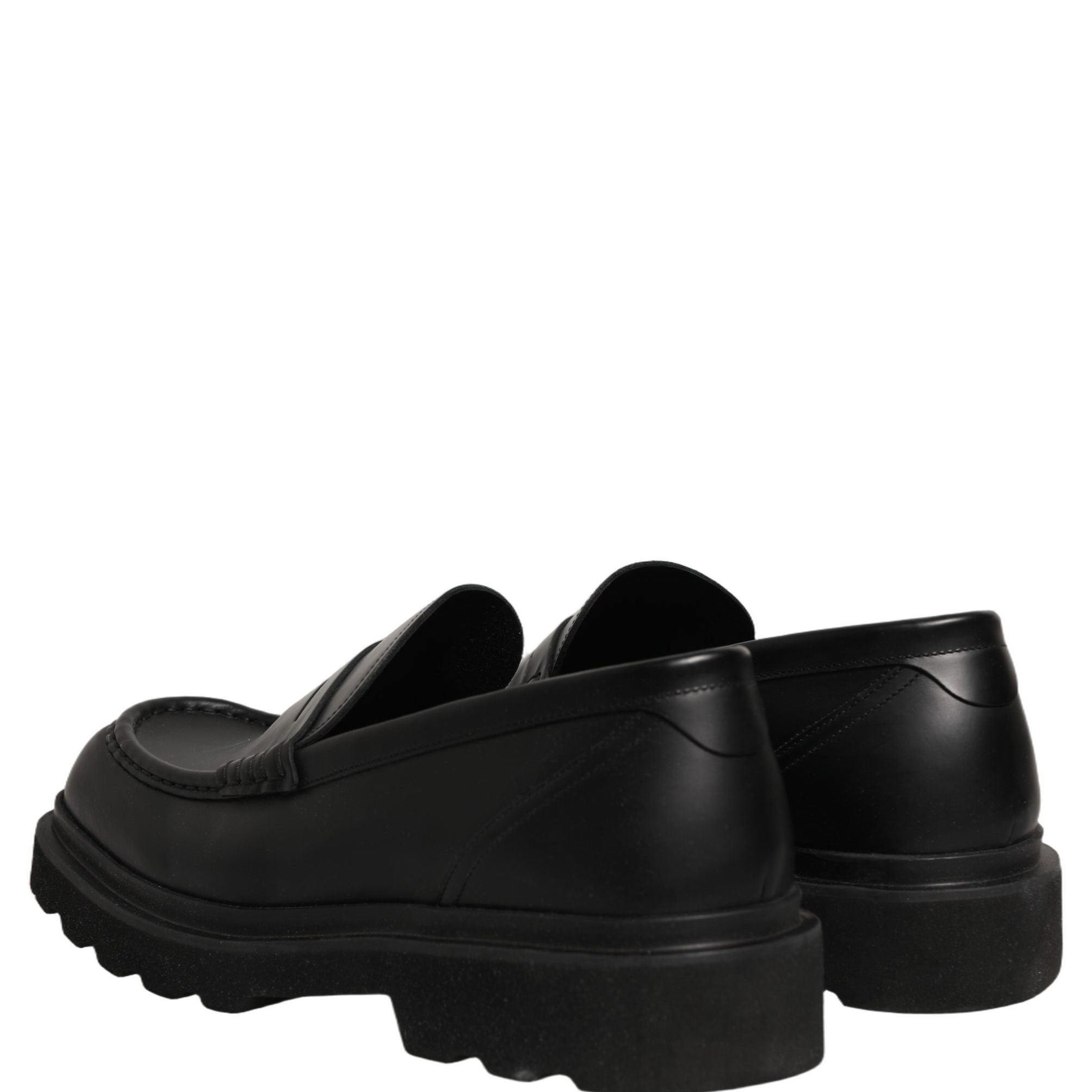Dolce & Gabbana Black Calfskin Leather Men Dress Loafer Shoes