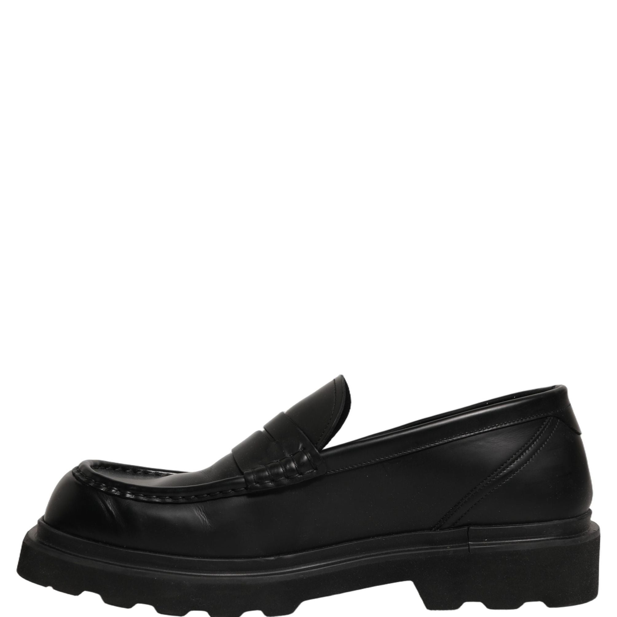 Dolce & Gabbana Black Calfskin Leather Men Dress Loafer Shoes