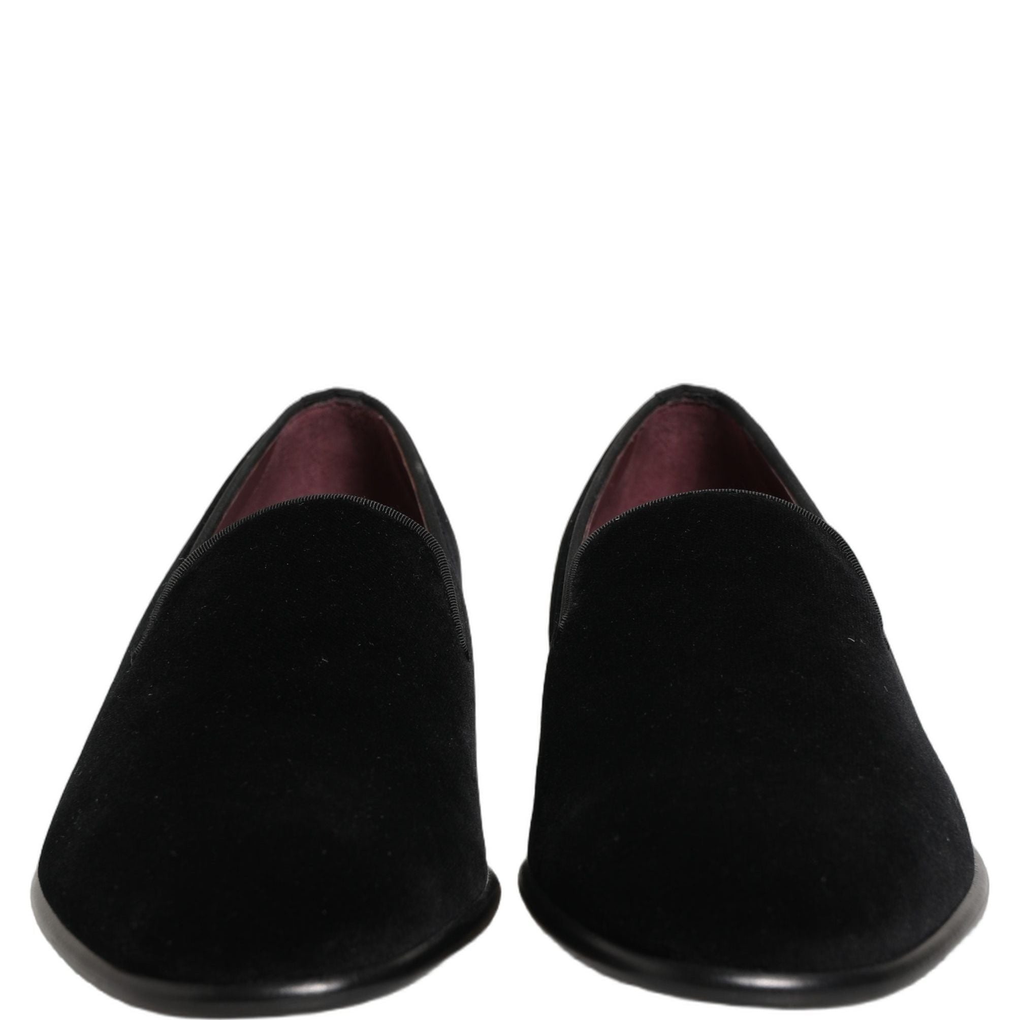 Dolce & Gabbana Black Velvet Loafers Formal Men Dress Shoes