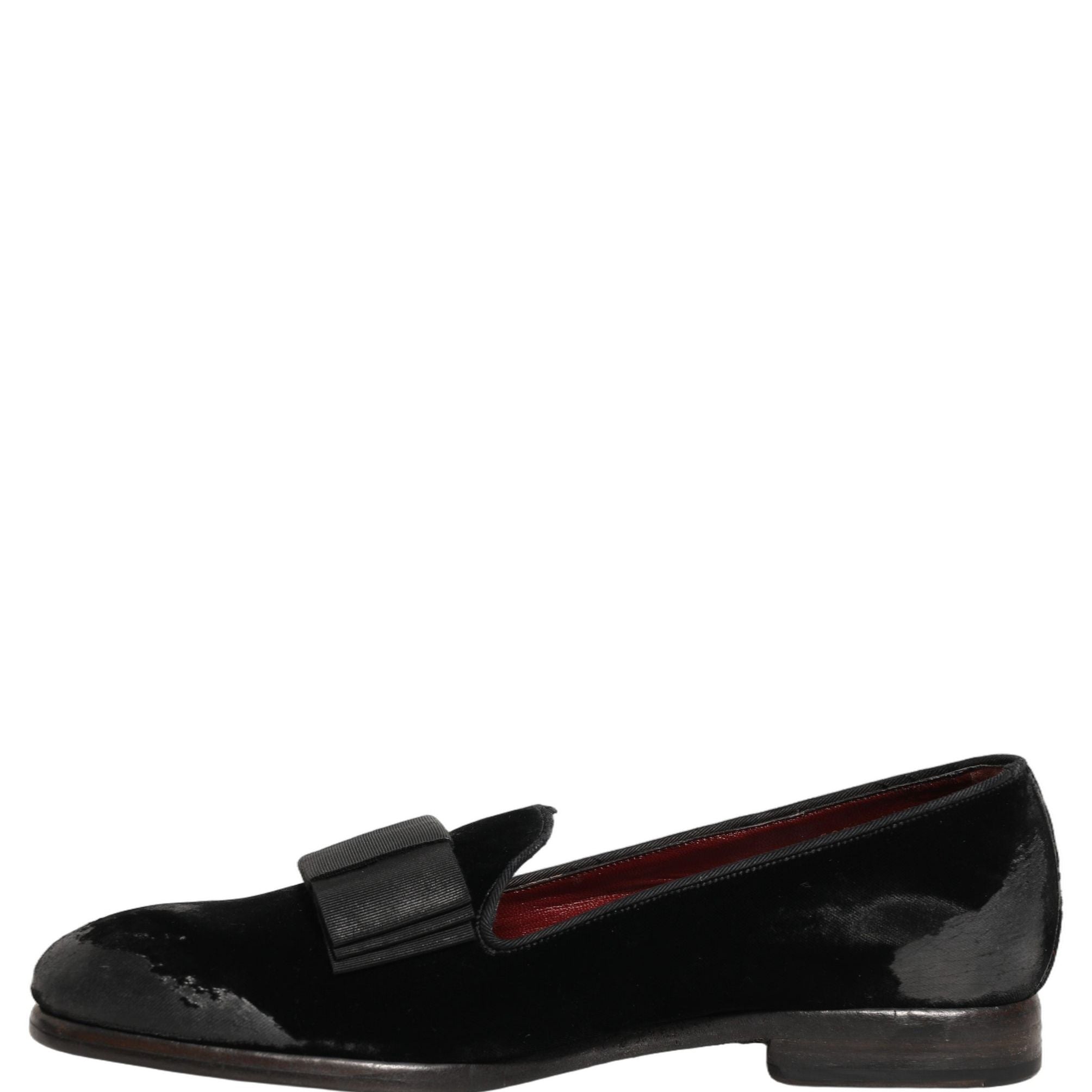 Dolce & Gabbana Black Velvet Loafers Formal Men Dress Shoes