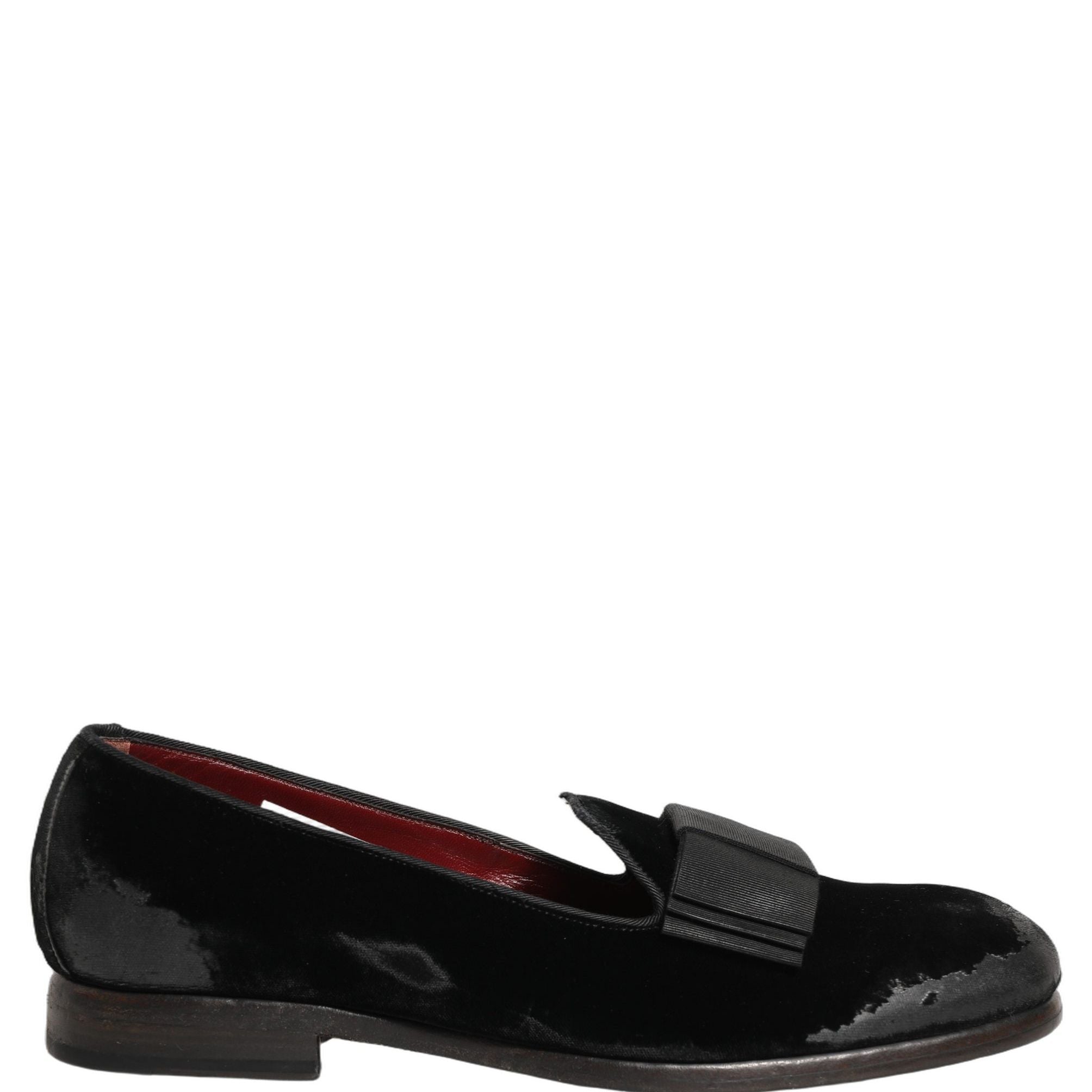 Dolce & Gabbana Black Velvet Loafers Formal Men Dress Shoes