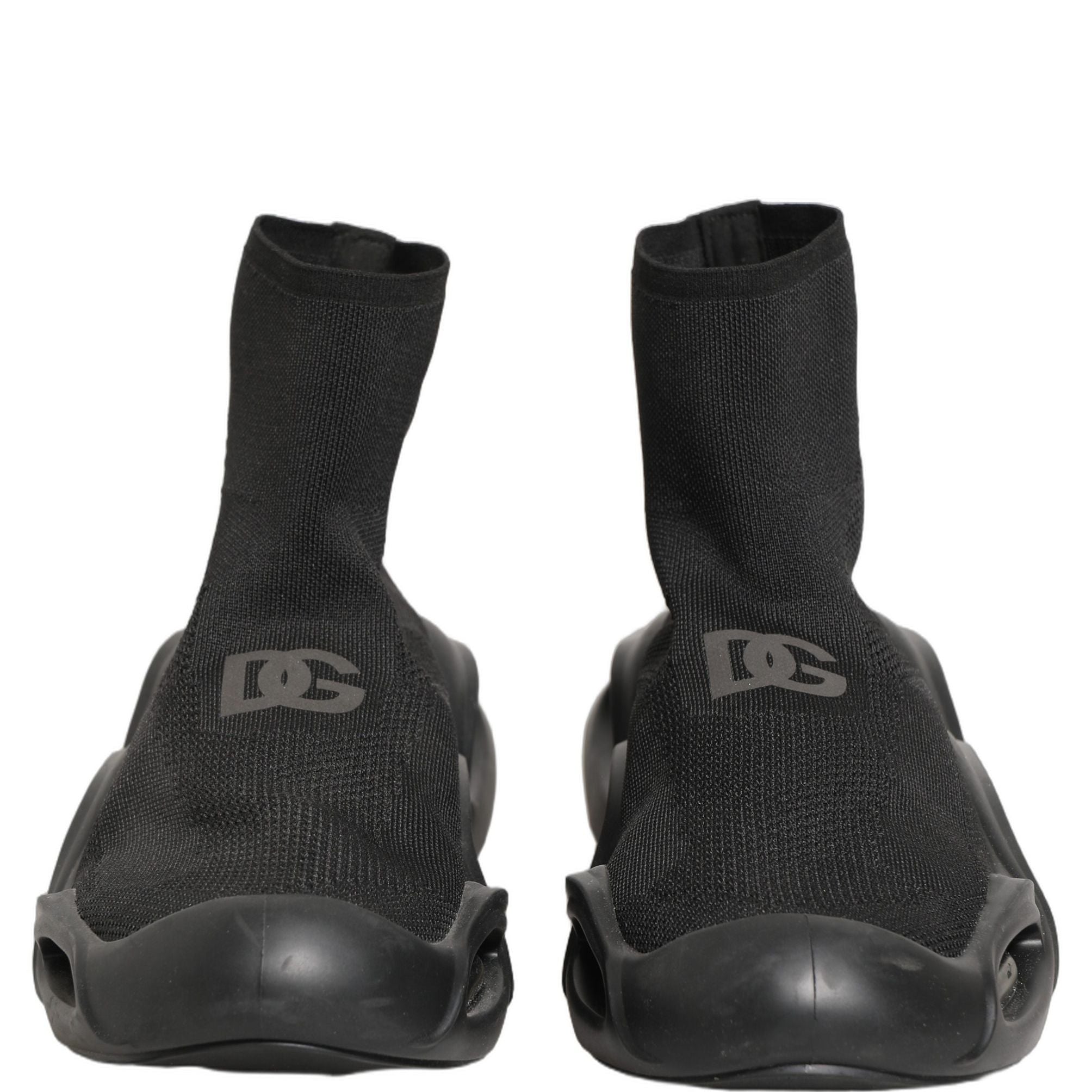 Dolce & Gabbana Black Slip On Wave Socks Men Sneakers Shoes
