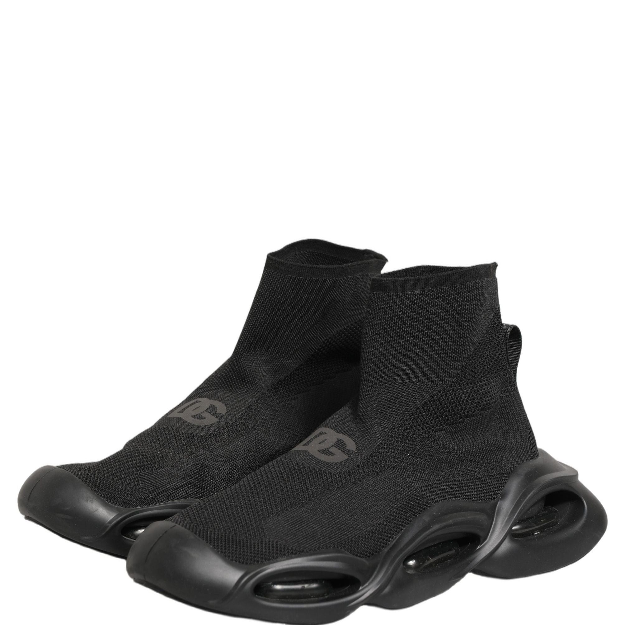 Dolce & Gabbana Black Slip On Wave Socks Men Sneakers Shoes
