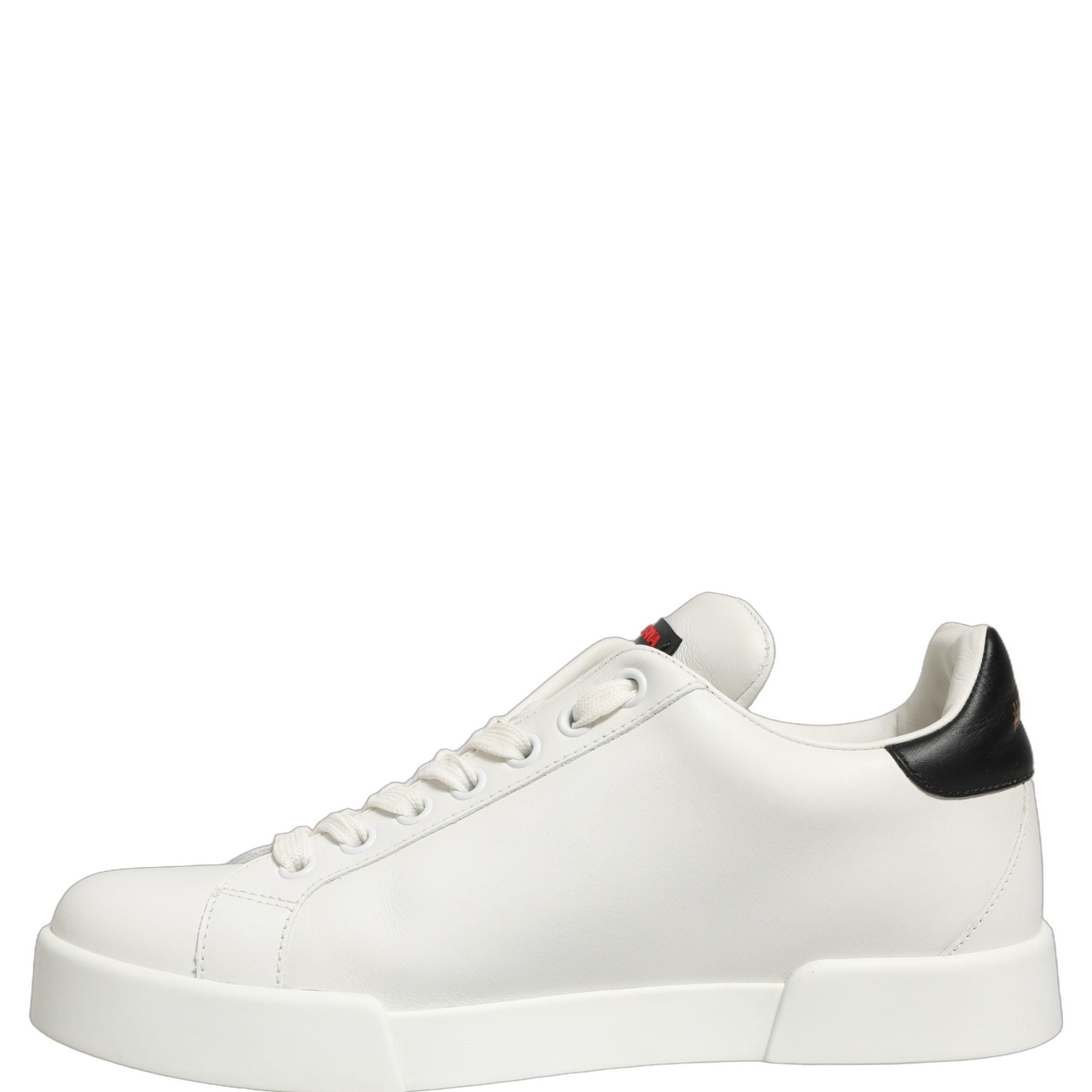 Dolce & Gabbana White Patch Calfskin Nappa Portofino Sneakers Shoes