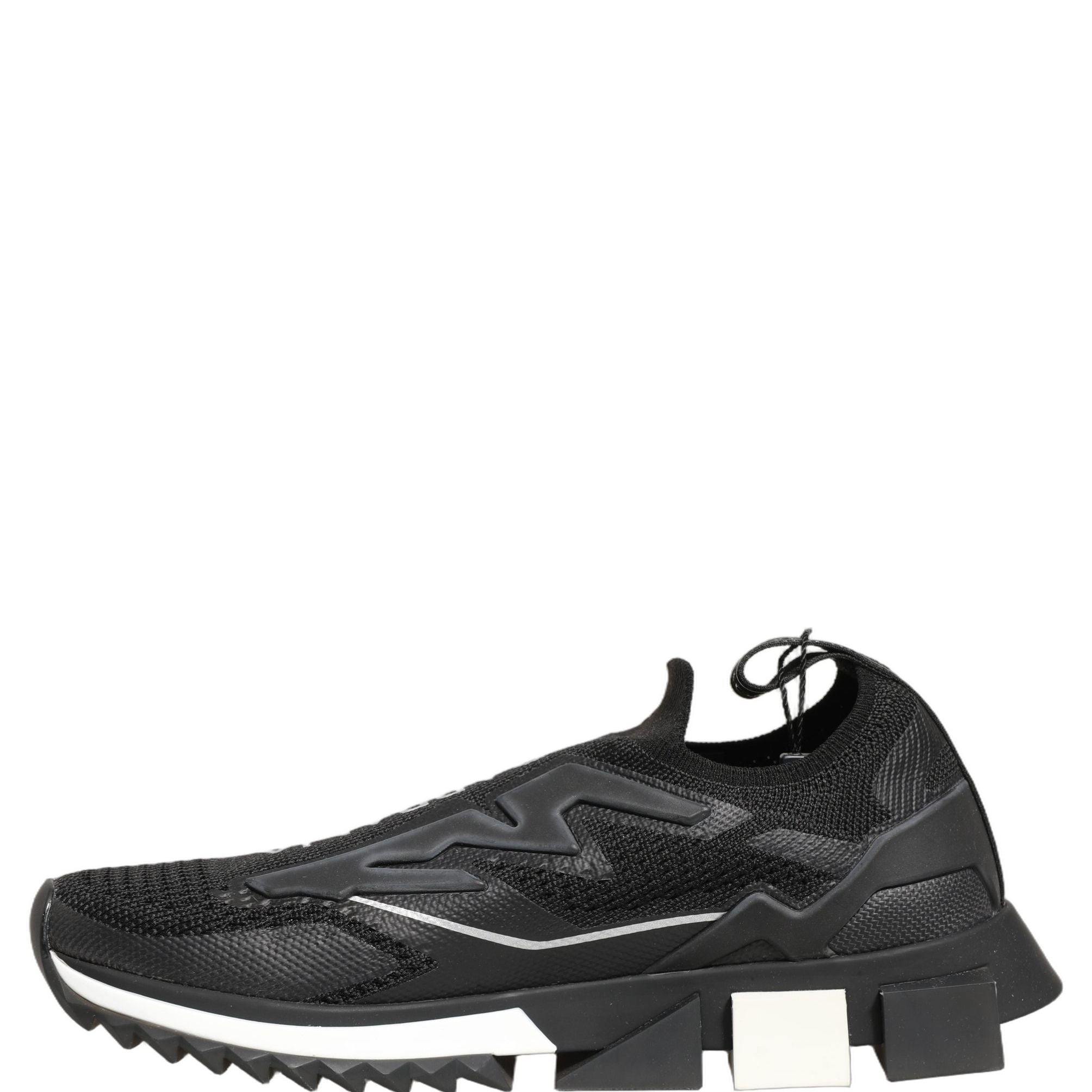Dolce & Gabbana Black White Sorrento Slip-On Logo Sneakers Shoes