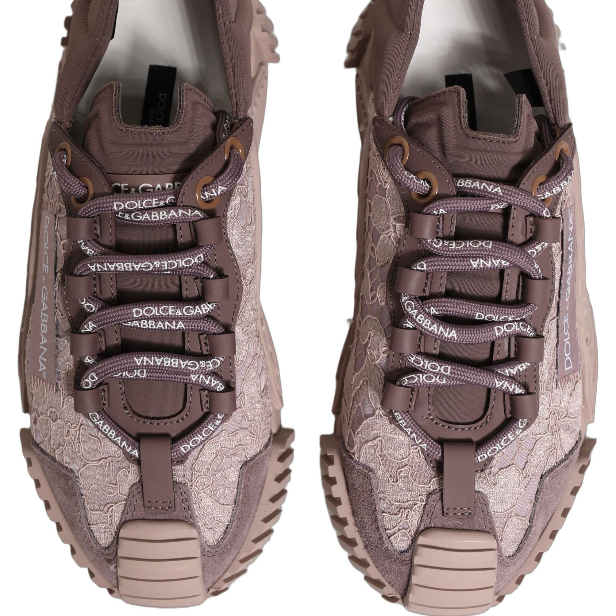 Dolce & Gabbana Pink Lace NS1 Low Top Sneaker Sports Shoes