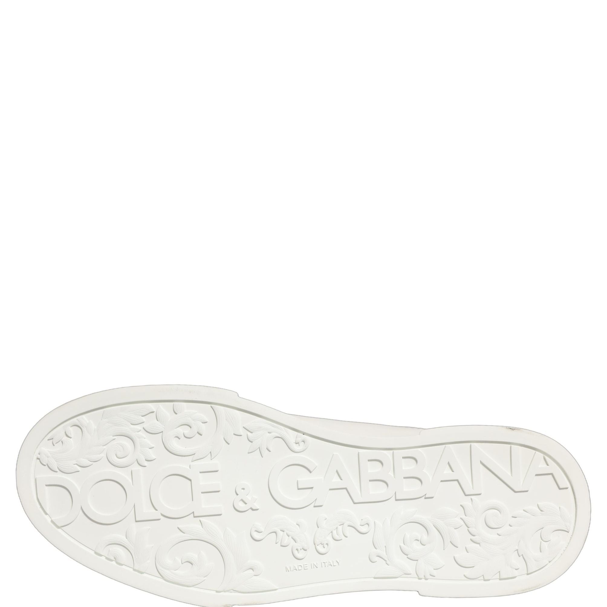 Dolce & Gabbana White Leather DG Logo Low Top Sneakers Shoes