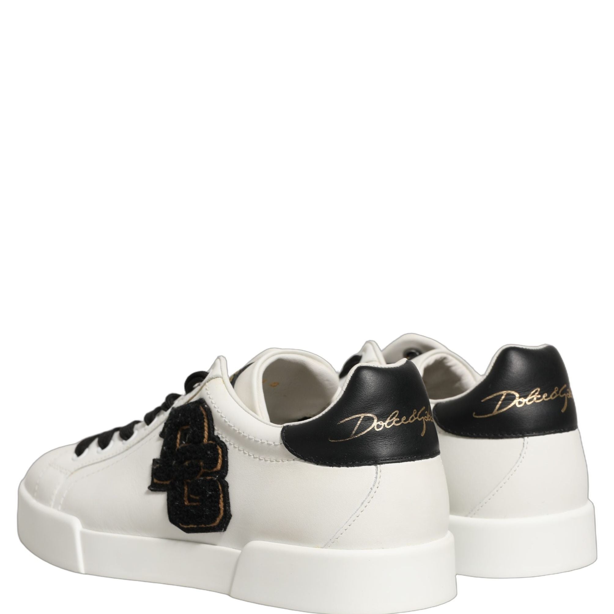 Dolce & Gabbana White Leather DG Logo Low Top Sneakers Shoes