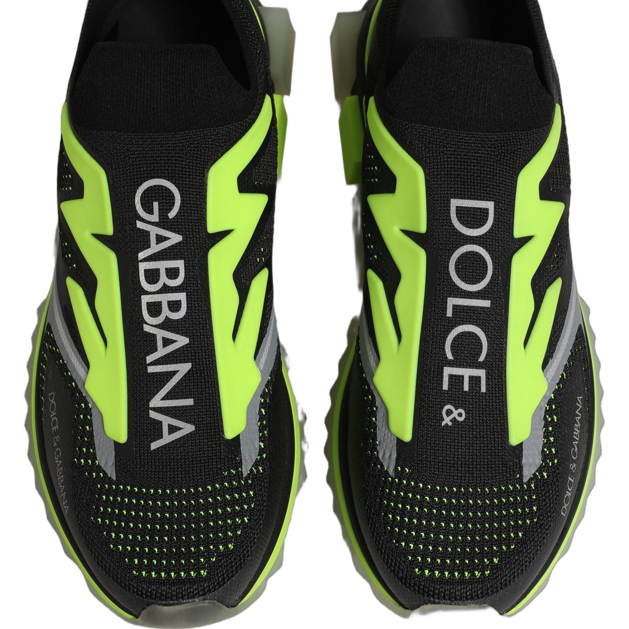 Dolce & Gabbana Black Green Sorrento Low Top Sneakers Shoes