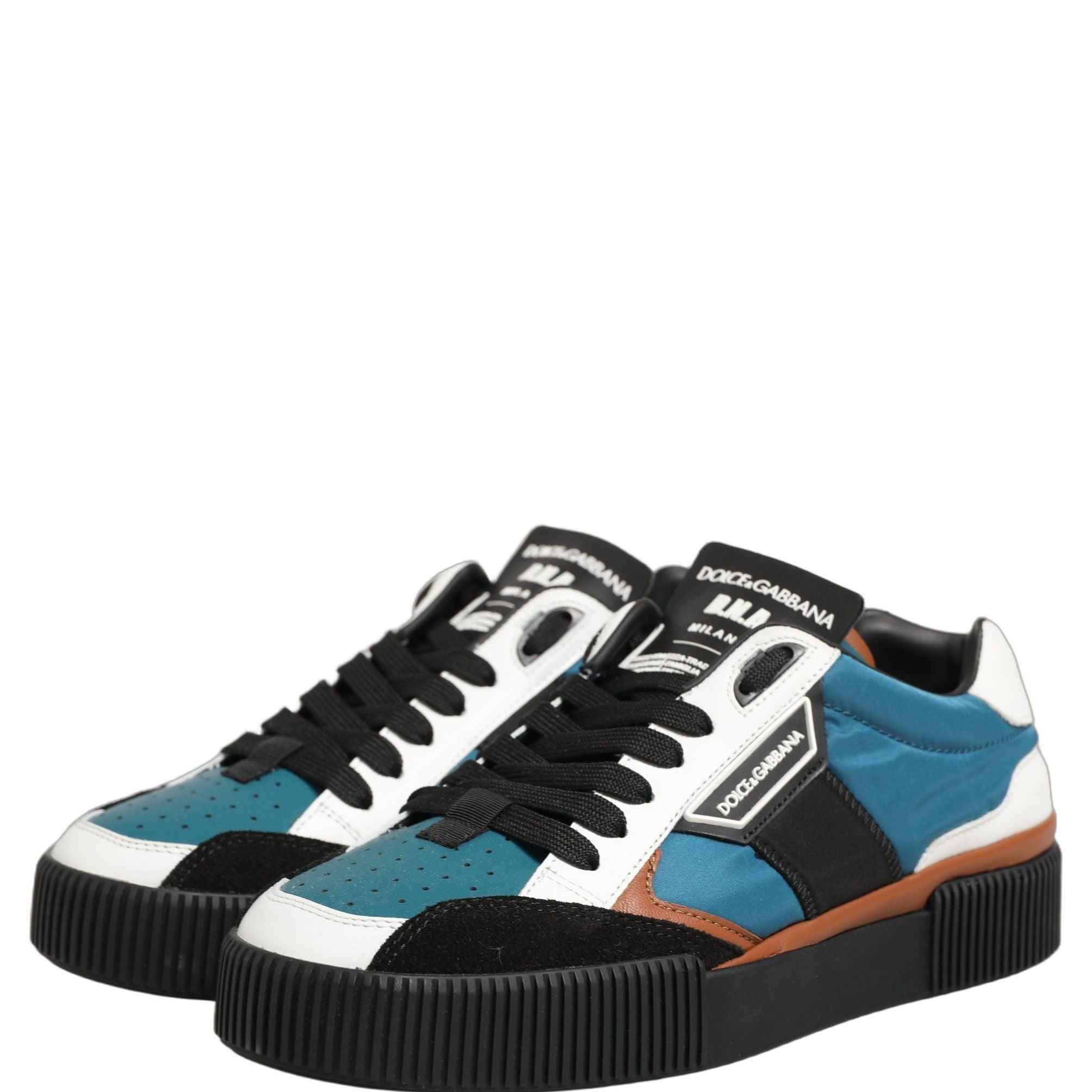 Dolce & Gabbana Multicolor Leather MIAMI Low Top Men Sneakers Shoes