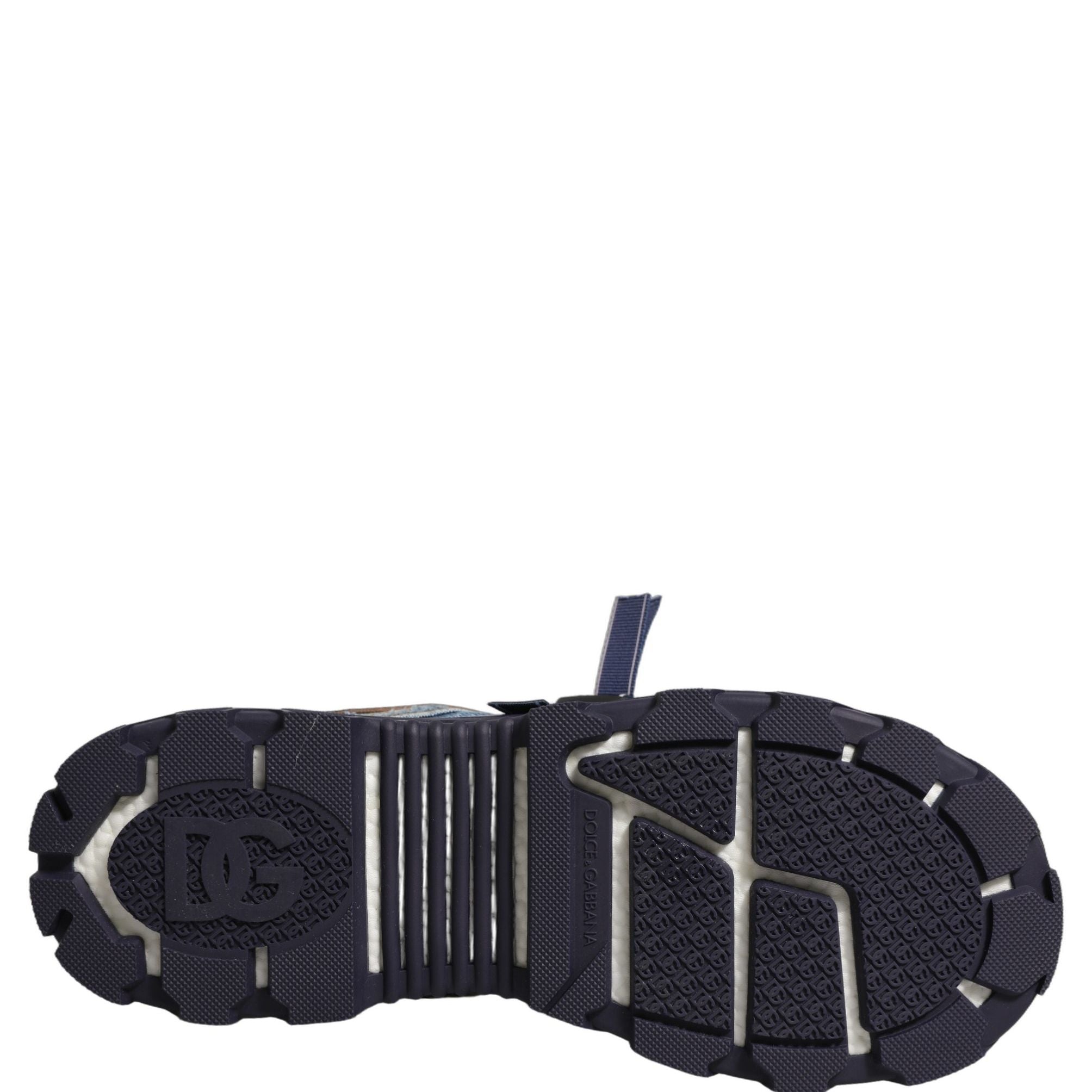 Dolce & Gabbana Blue Airmaster Panelled Low Top Denim Sneakers Shoes