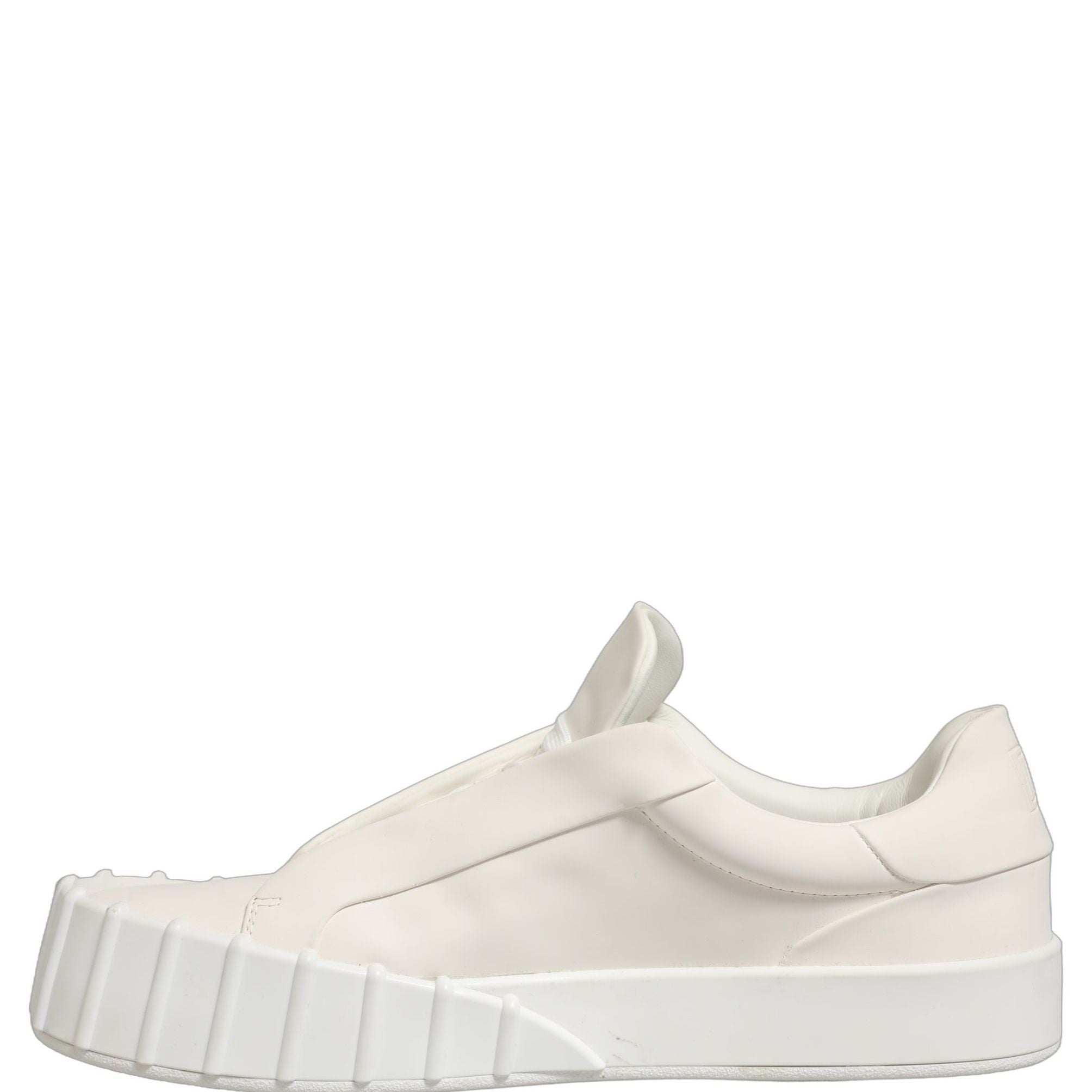 Dolce & Gabbana White Leather Low Top Lace Up Sneakers Shoes