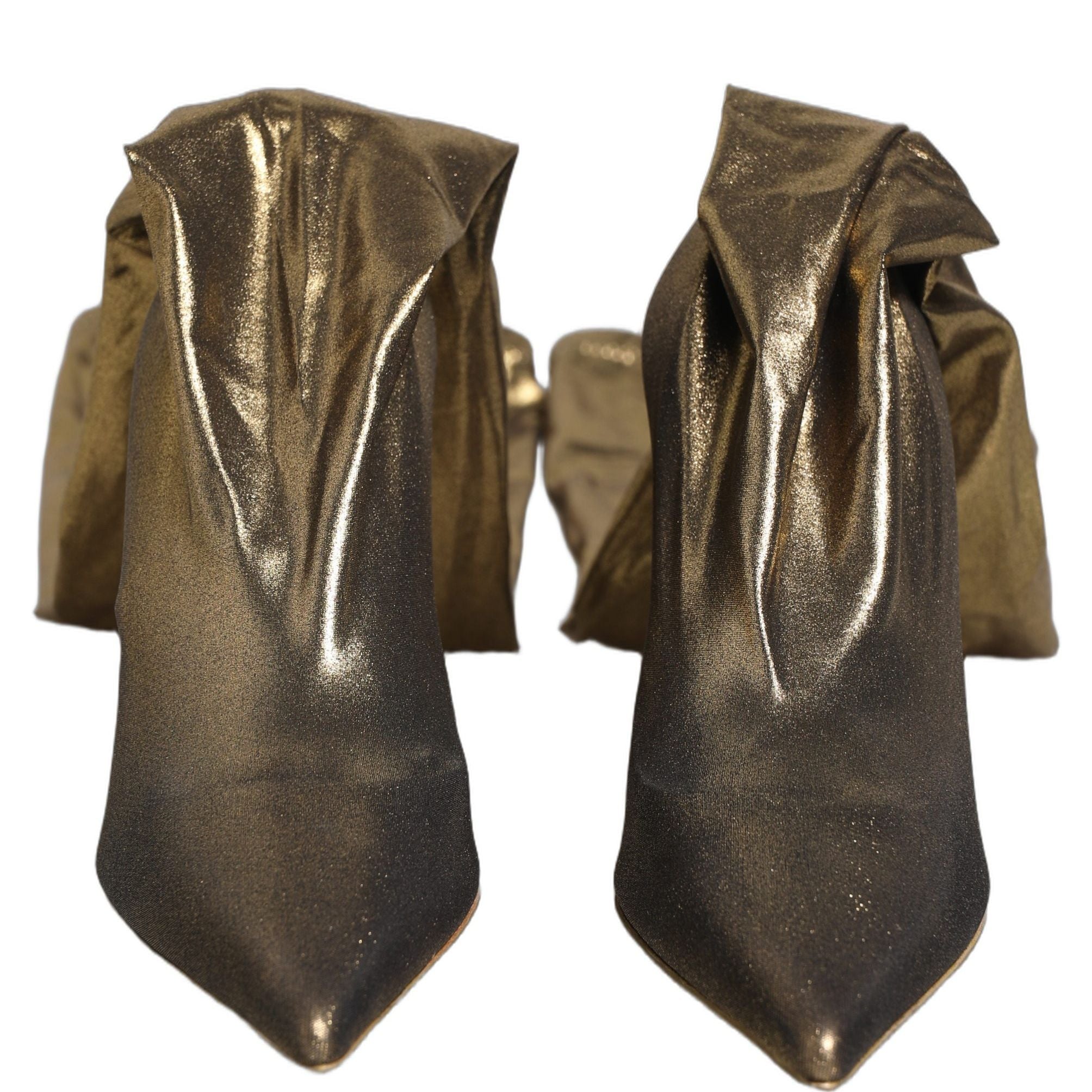 Dolce & Gabbana Gold Nylon Socks Knee High Boots Pumps Shoes