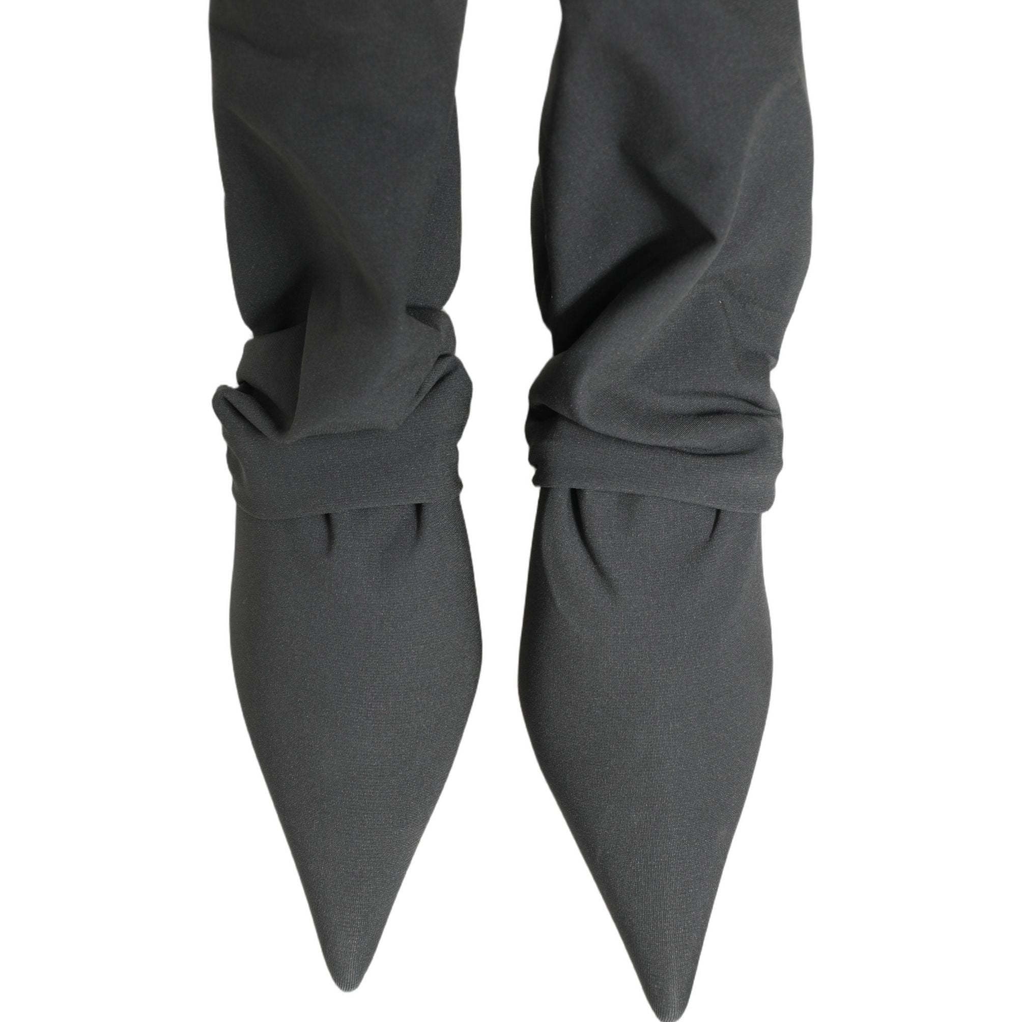 Dolce & Gabbana Gray Stretch Socks Heels Ankle Boots Shoes