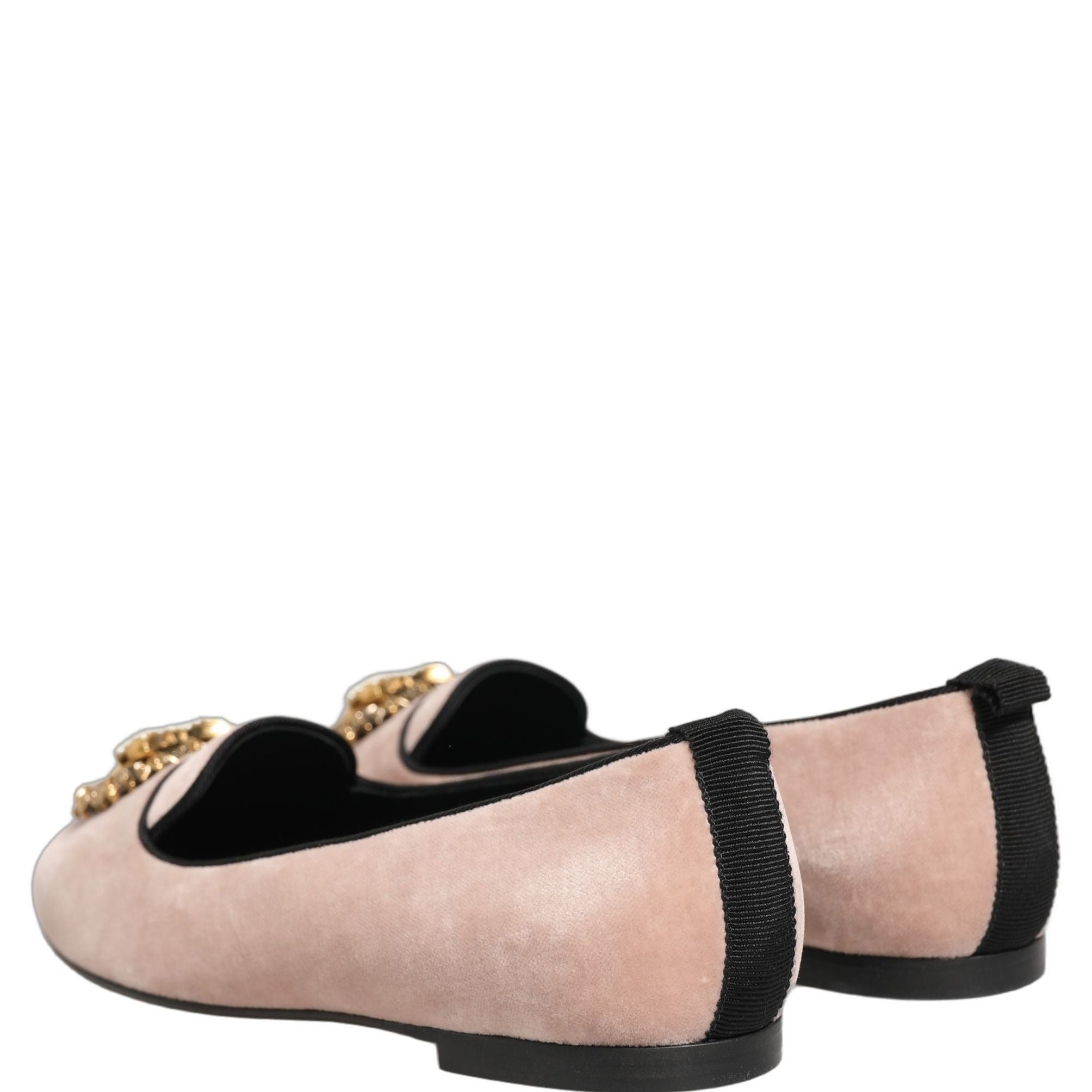 Dolce & Gabbana Pink Velvet Devotion Loafers Flats Shoes