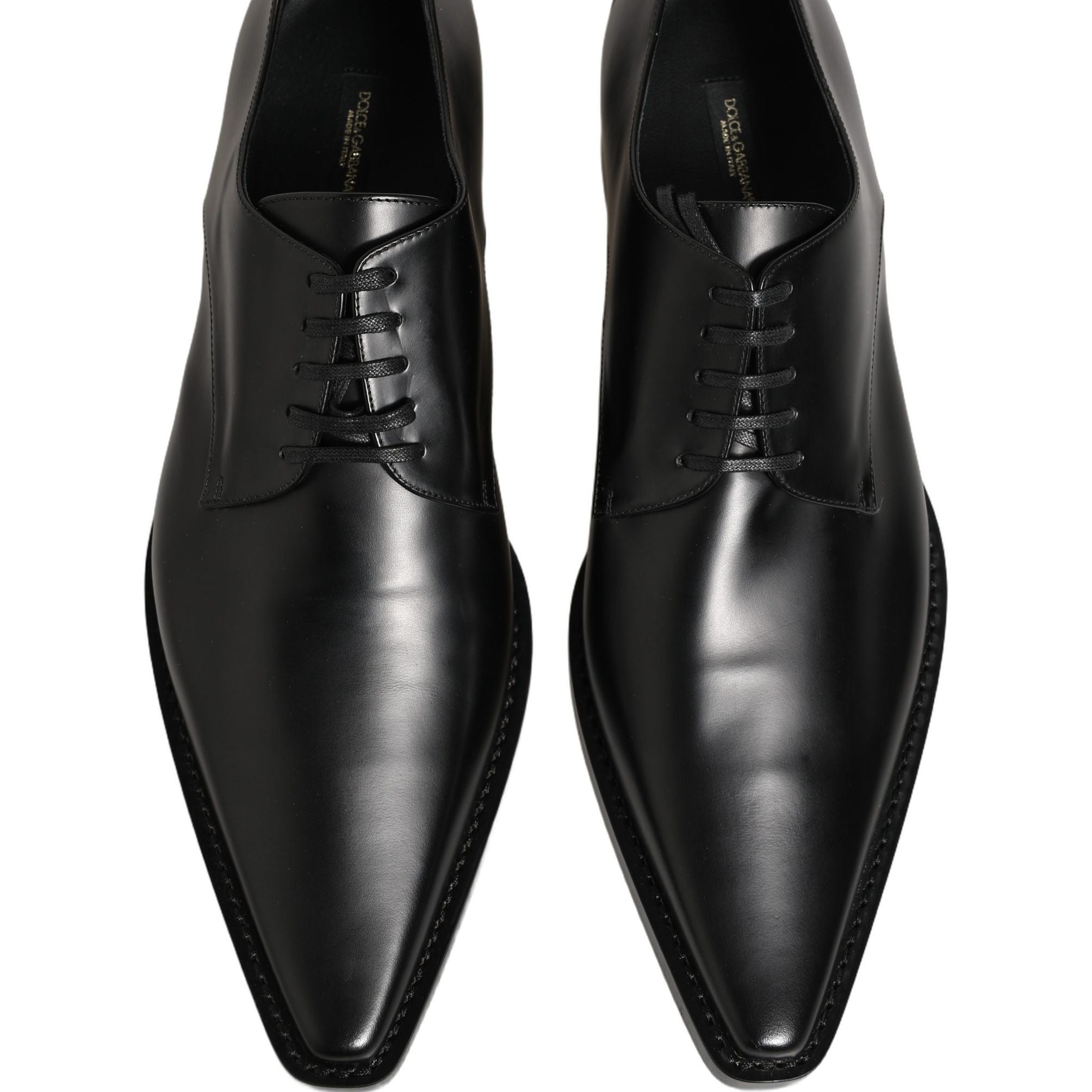 Dolce & Gabbana Black Leather Lace Up Derby Dress Shoes