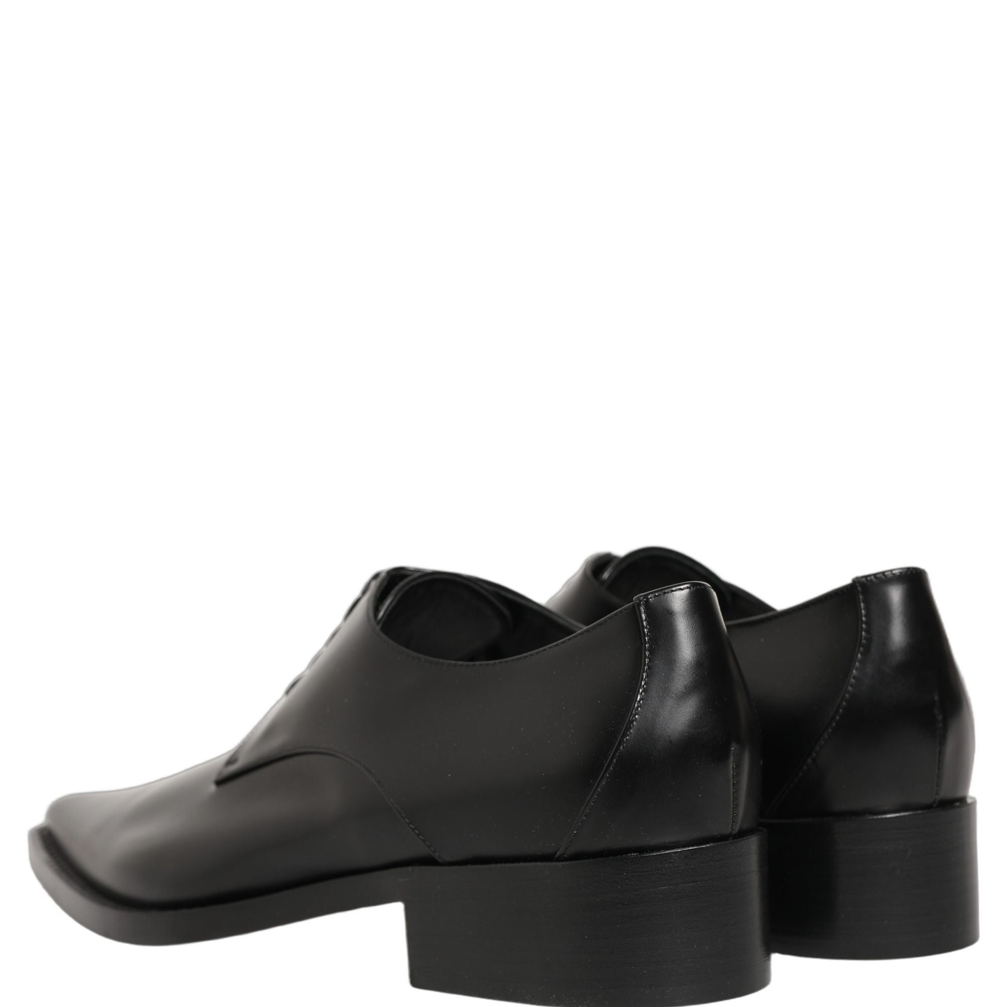 Dolce & Gabbana Black Leather Lace Up Derby Dress Shoes