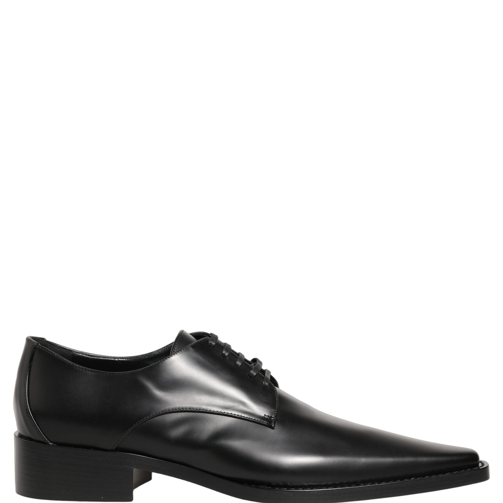 Dolce & Gabbana Black Leather Lace Up Derby Dress Shoes