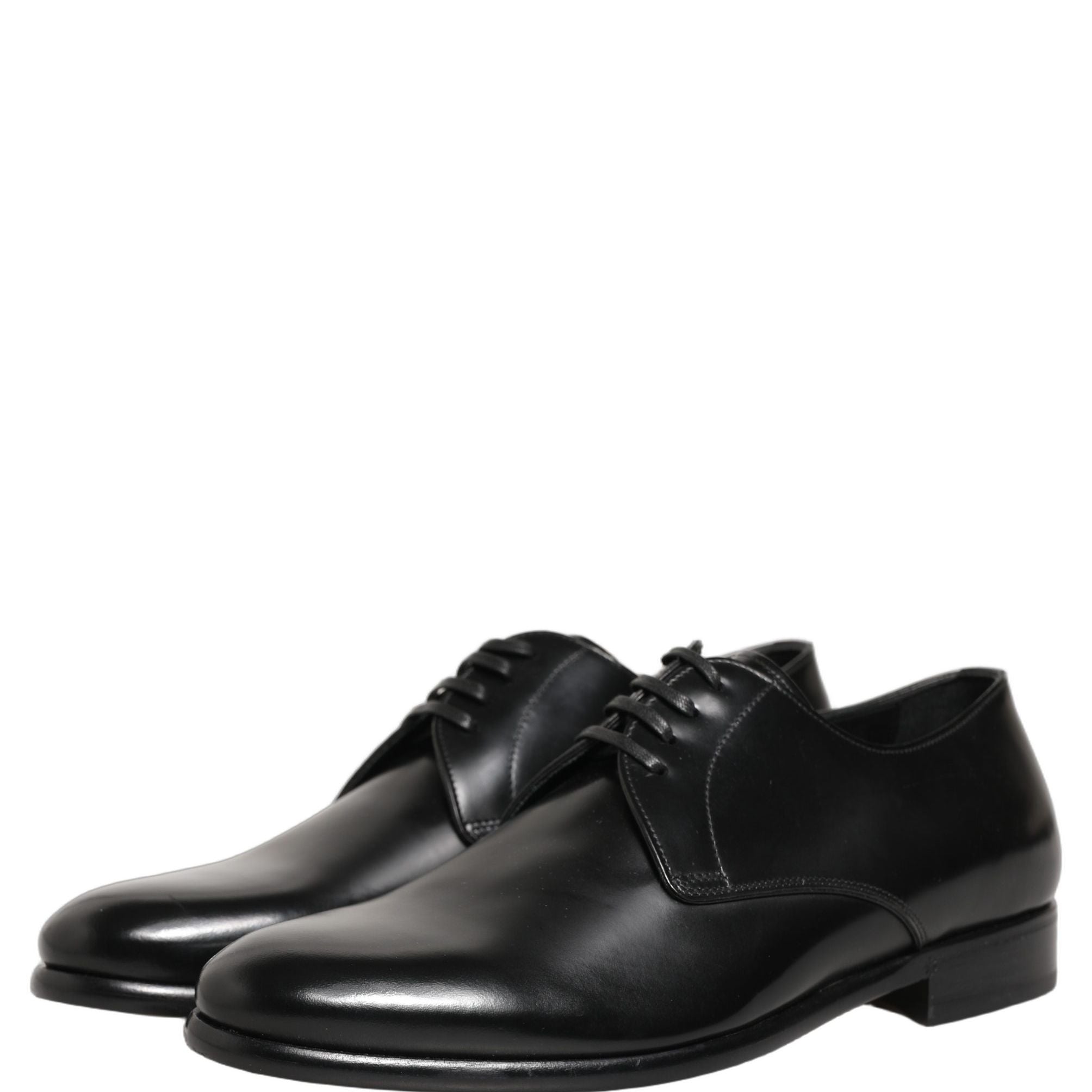 Dolce & Gabbana Black Leather Lace Up Derby Dress Shoes