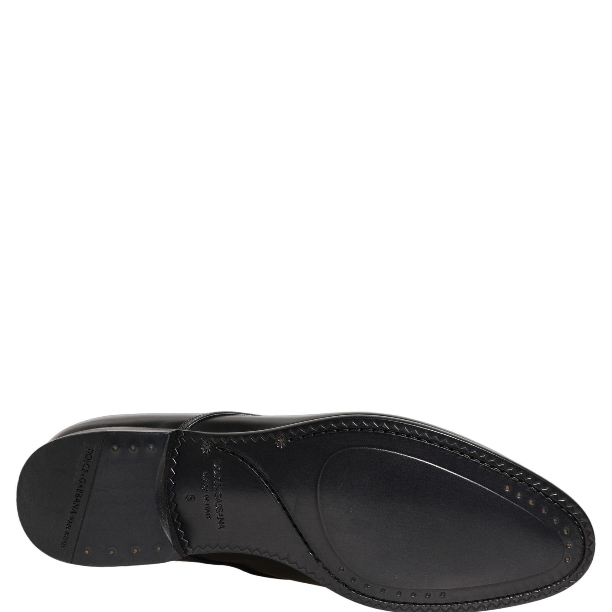 Dolce & Gabbana Black Leather Lace Up Derby Dress Shoes