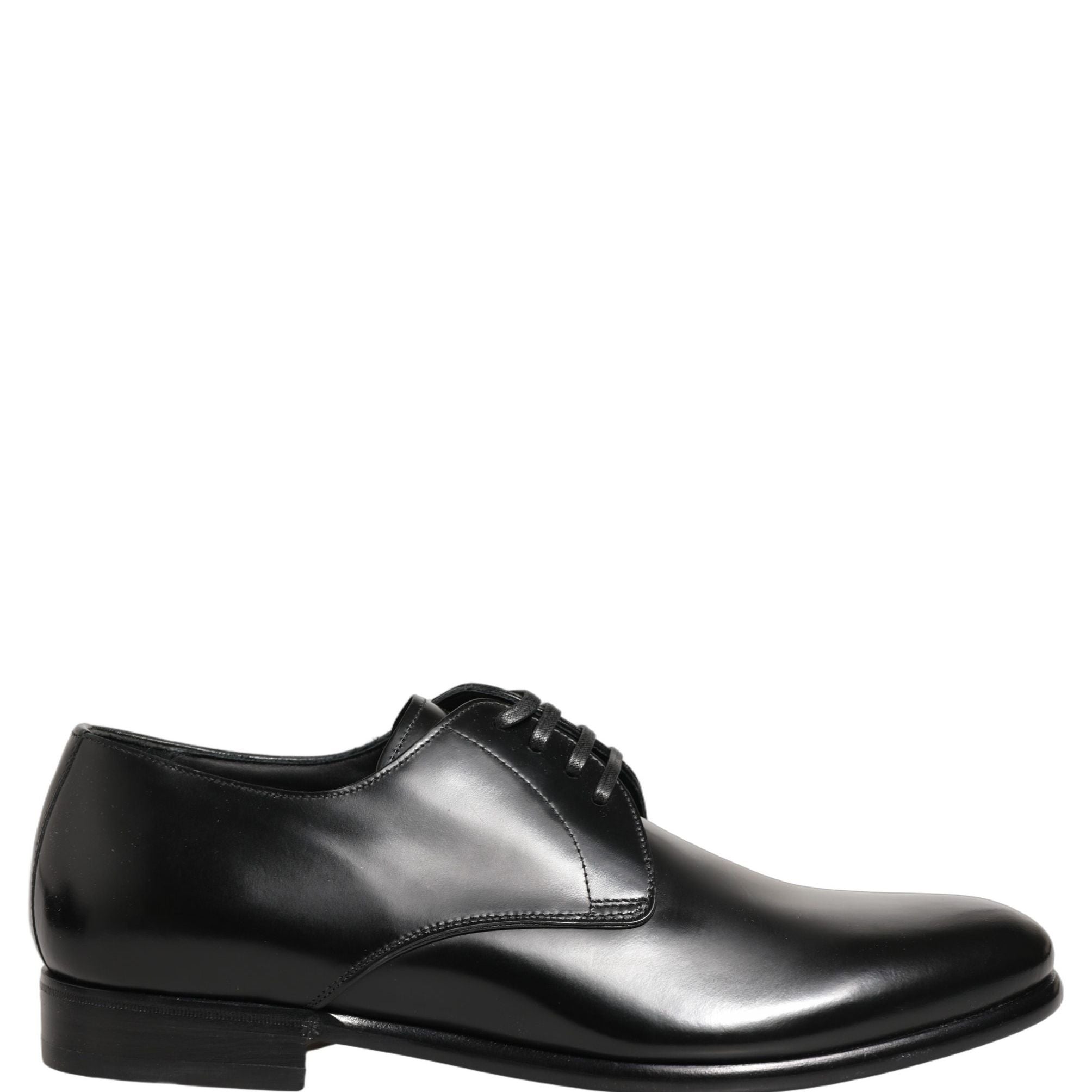 Dolce & Gabbana Black Leather Lace Up Derby Dress Shoes