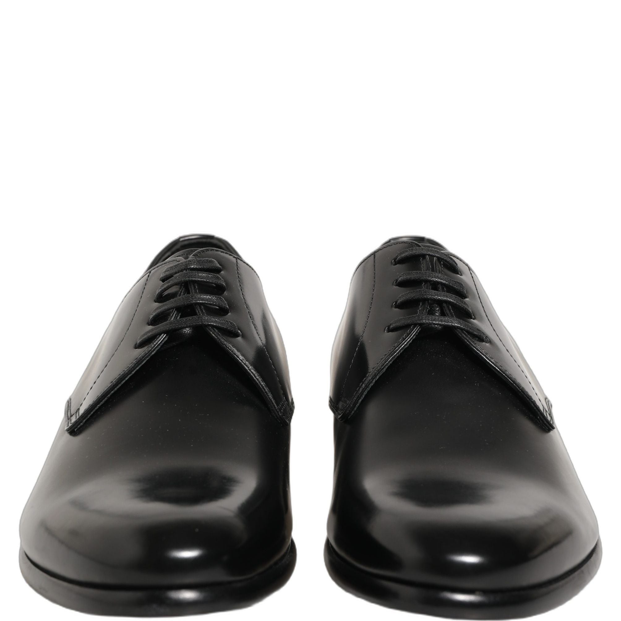Dolce & Gabbana Black Leather Lace Up Derby Dress Shoes