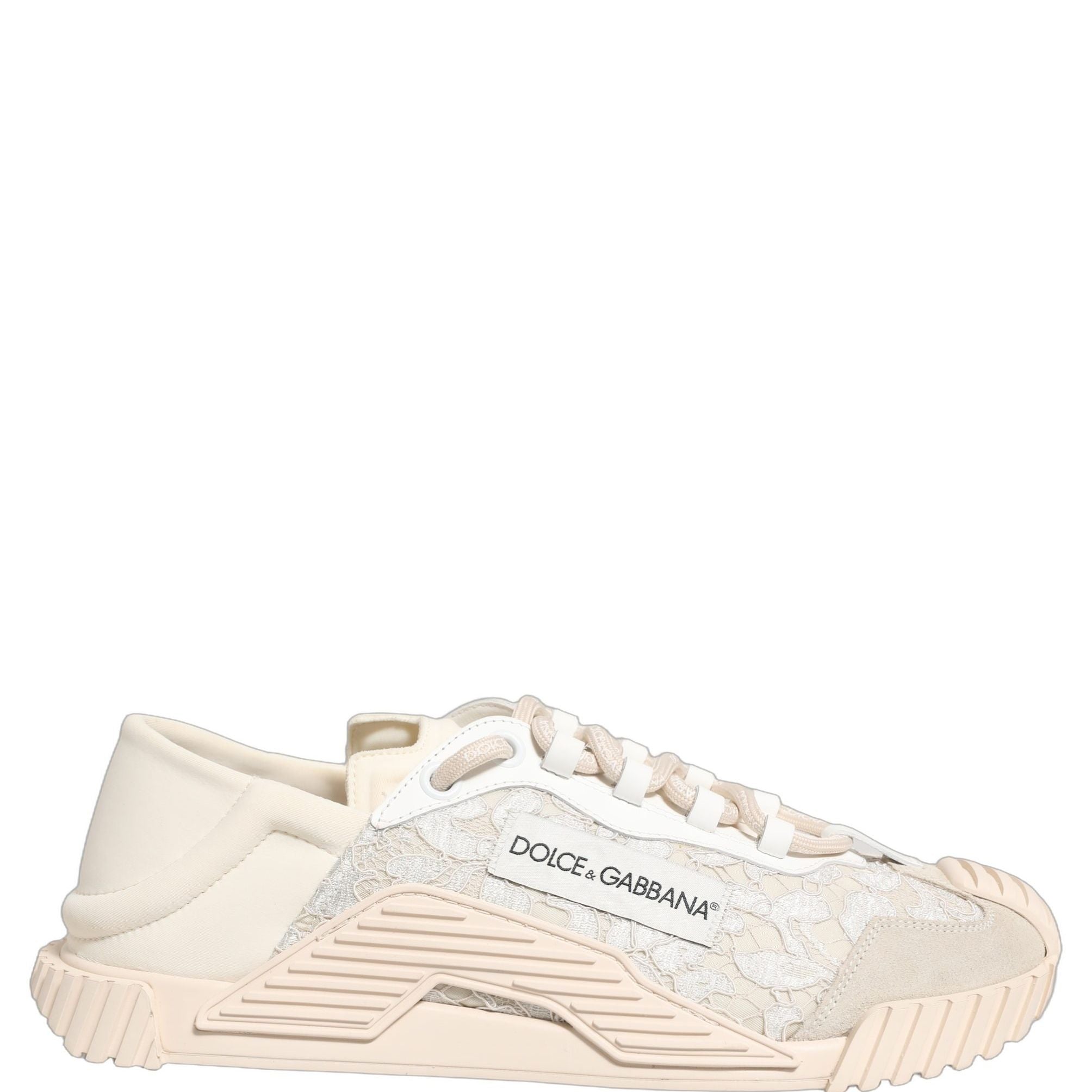 Dolce & Gabbana White Lace NS1 Low Top Sneaker Sports Shoes