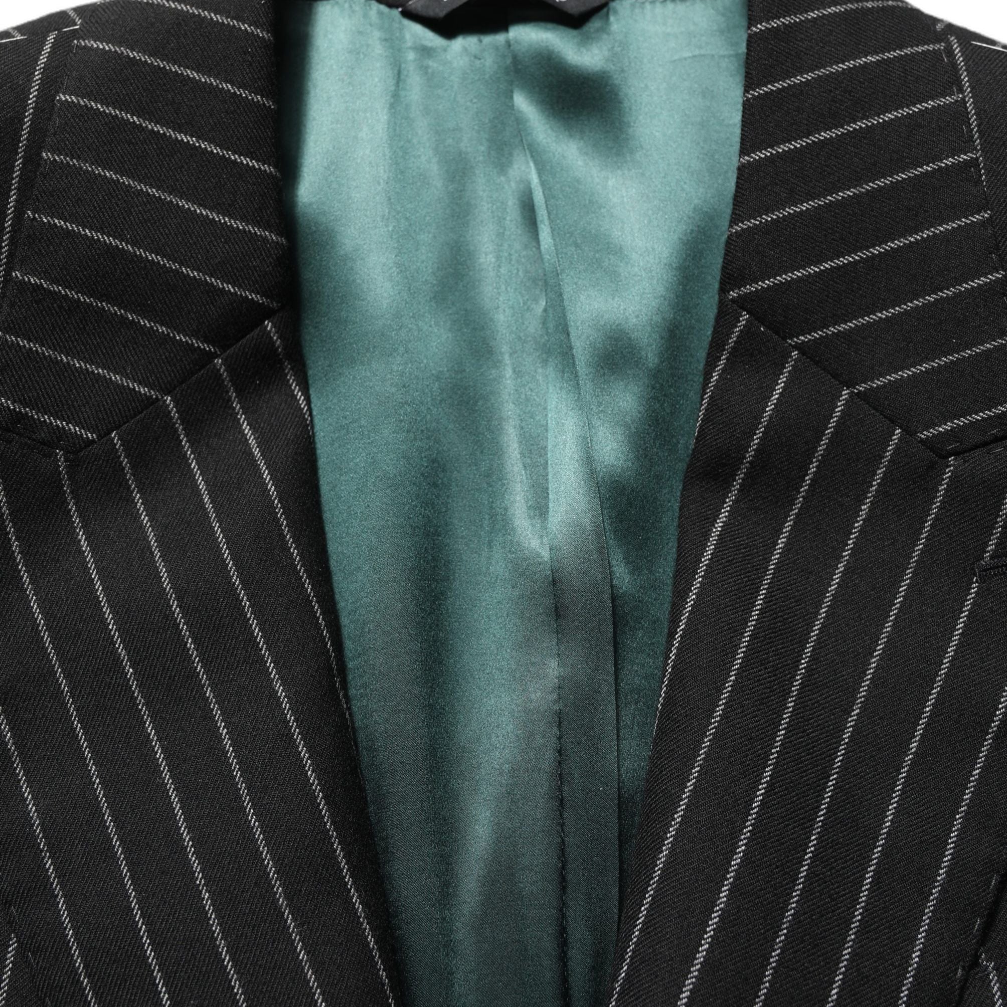 Dolce & Gabbana Black Stripes Wool Single Breasted Blazer
