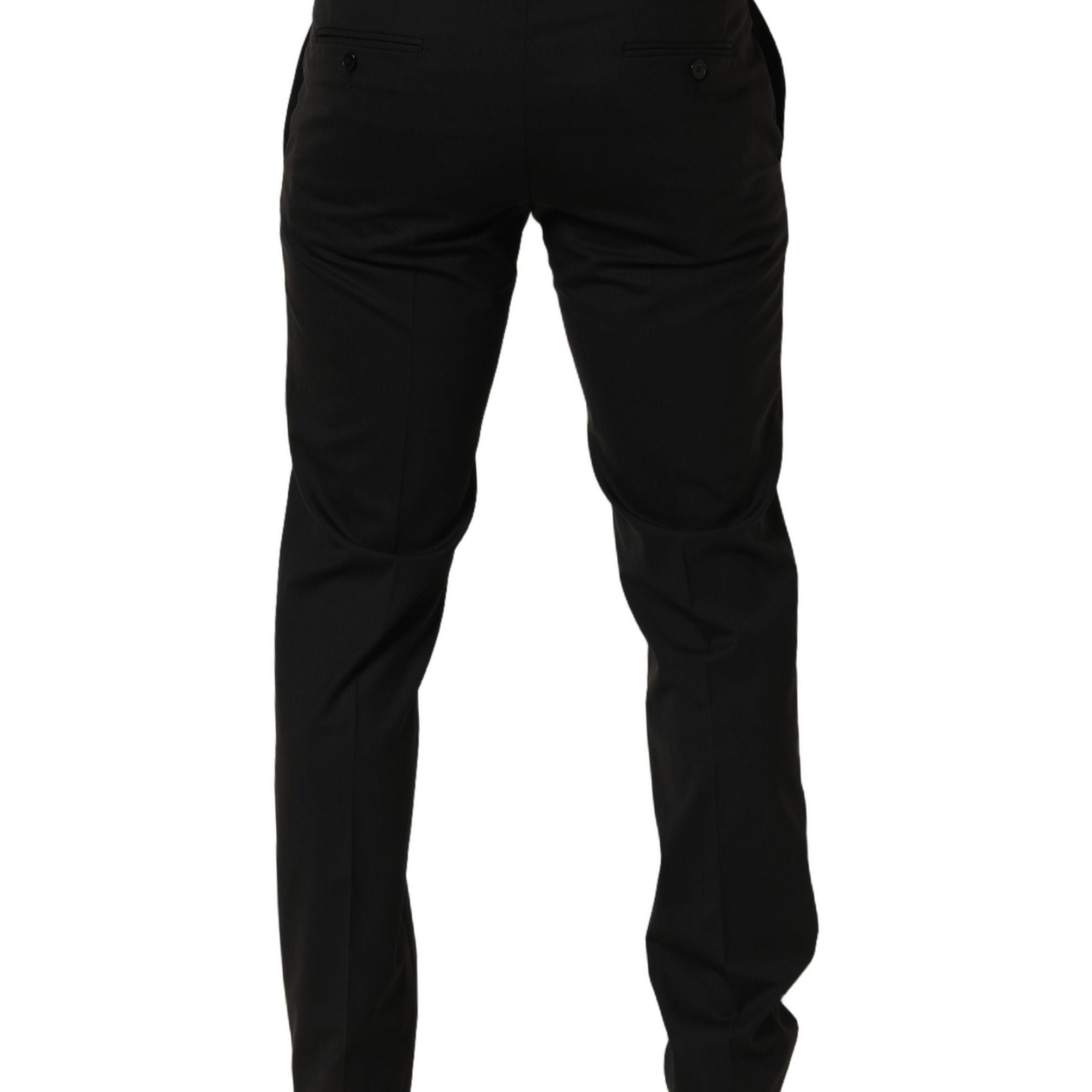 Dolce & Gabbana Black Wool Skinny Leg Dress Men Trouser Pants
