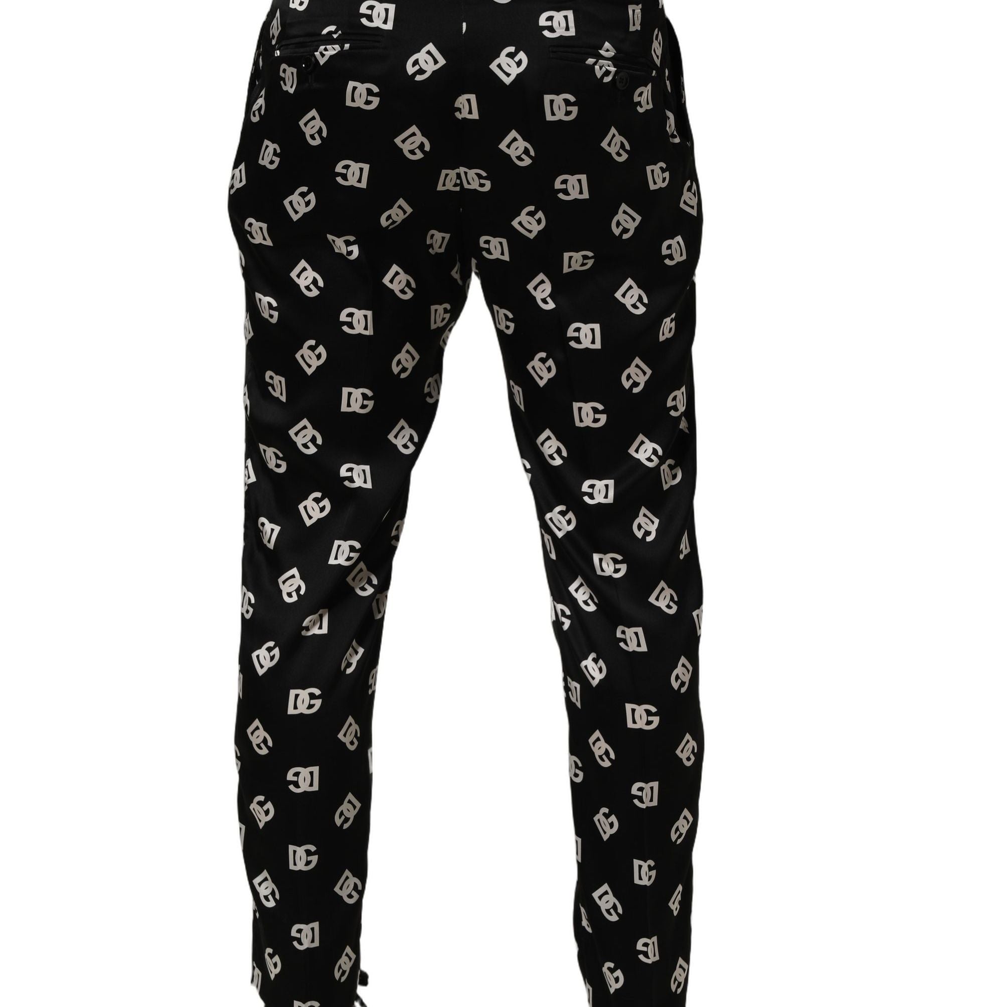 Dolce & Gabbana Black Silk Skinny Leg Dress Men Trouser Pants