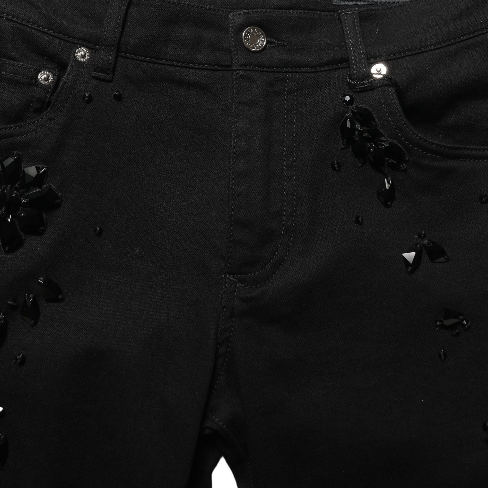 Dolce & Gabbana Black Embellished Cotton Skinny Denim Jeans