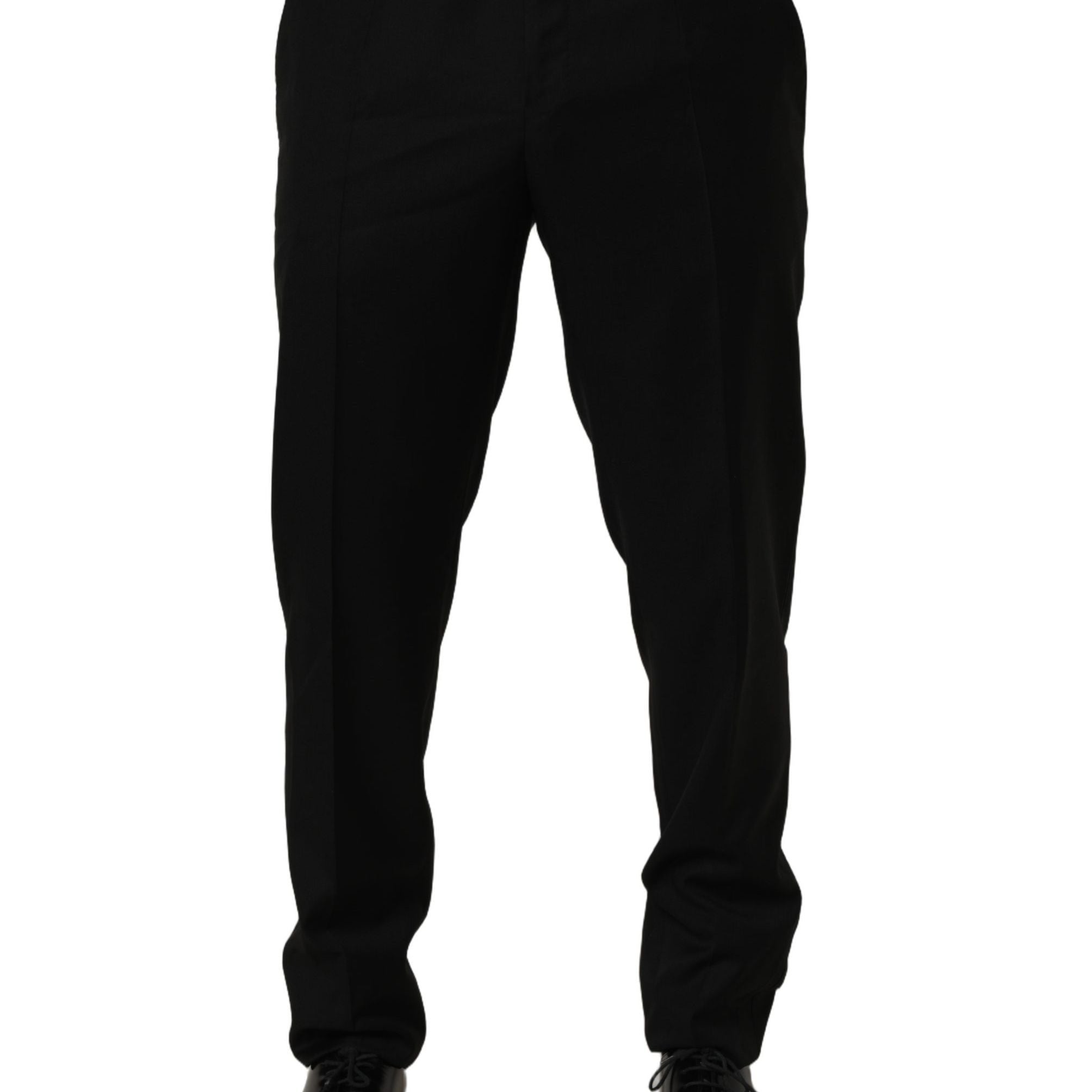 Dolce & Gabbana Black Wool Skinny Leg Dress Trouser Pants