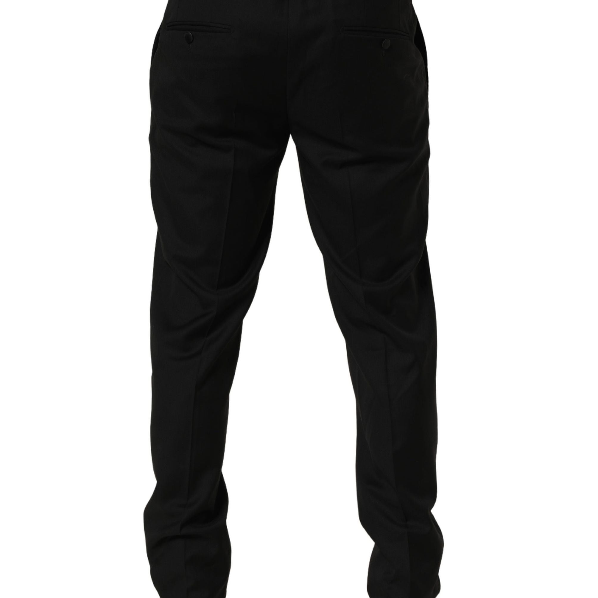 Dolce & Gabbana Black Wool Skinny Leg Dress Trouser Pants