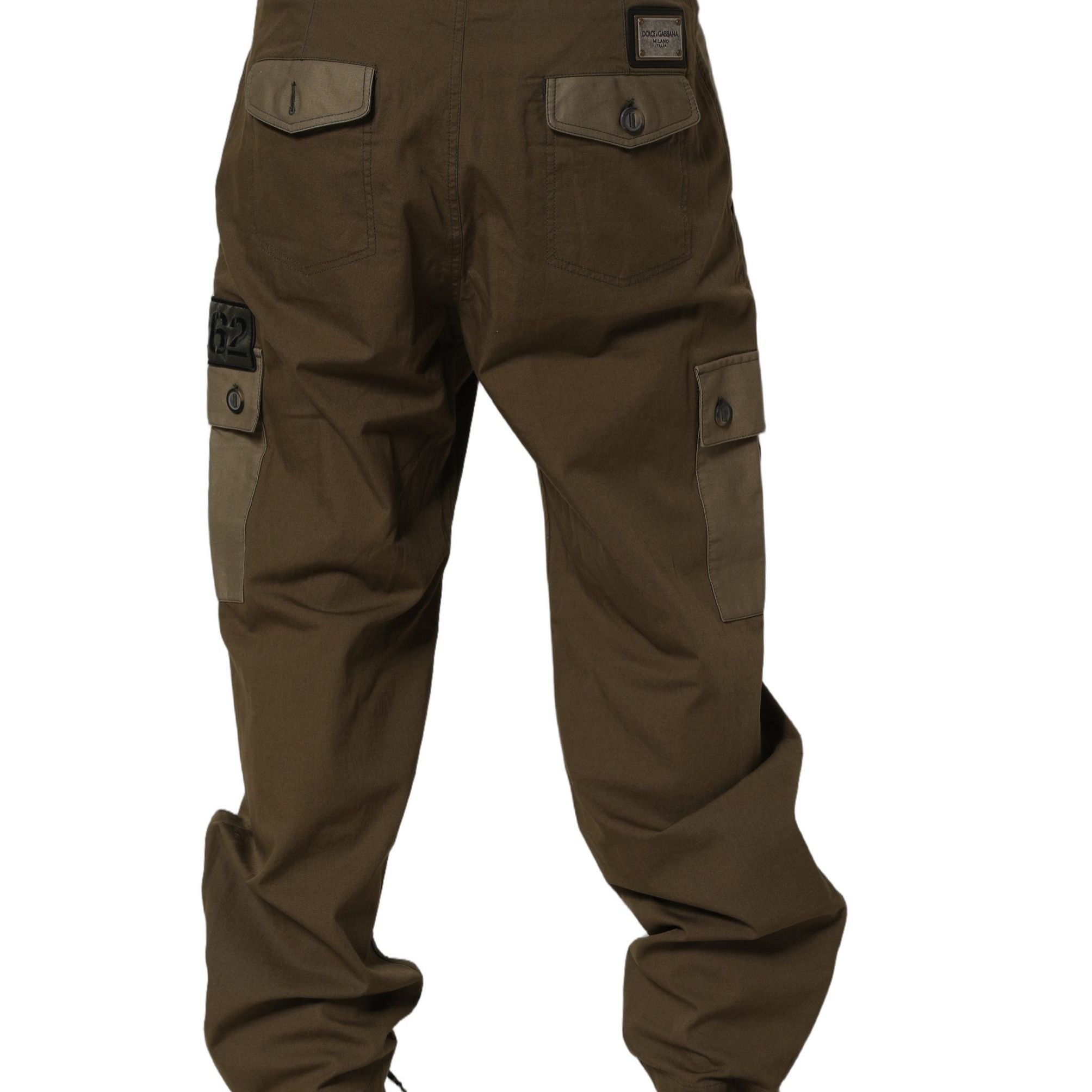 Dolce & Gabbana Brown Mid Waist Straight Cargo Trouser Pants