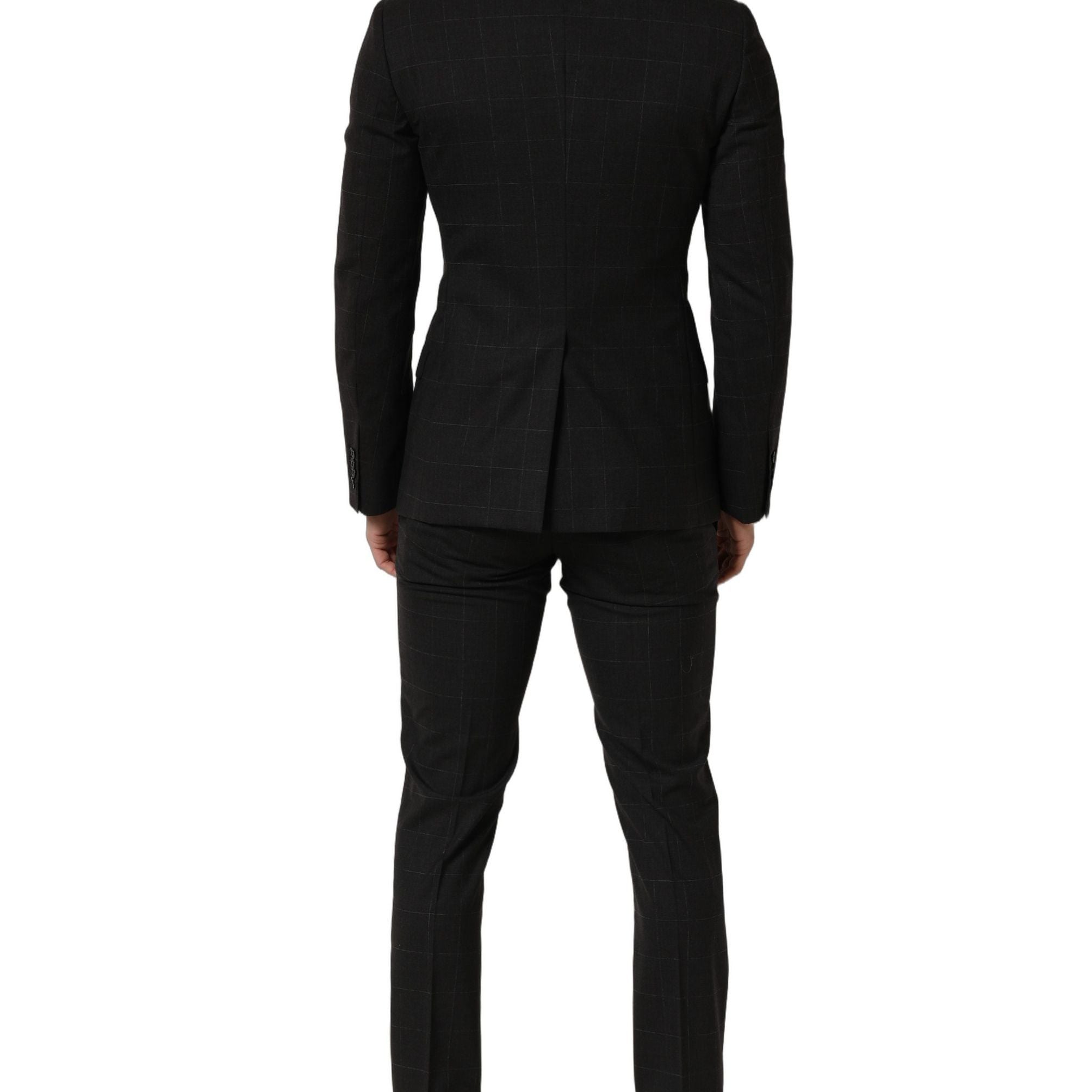 Dolce & Gabbana Black Wool Slim Fit Formal 2 Piece Men Suit