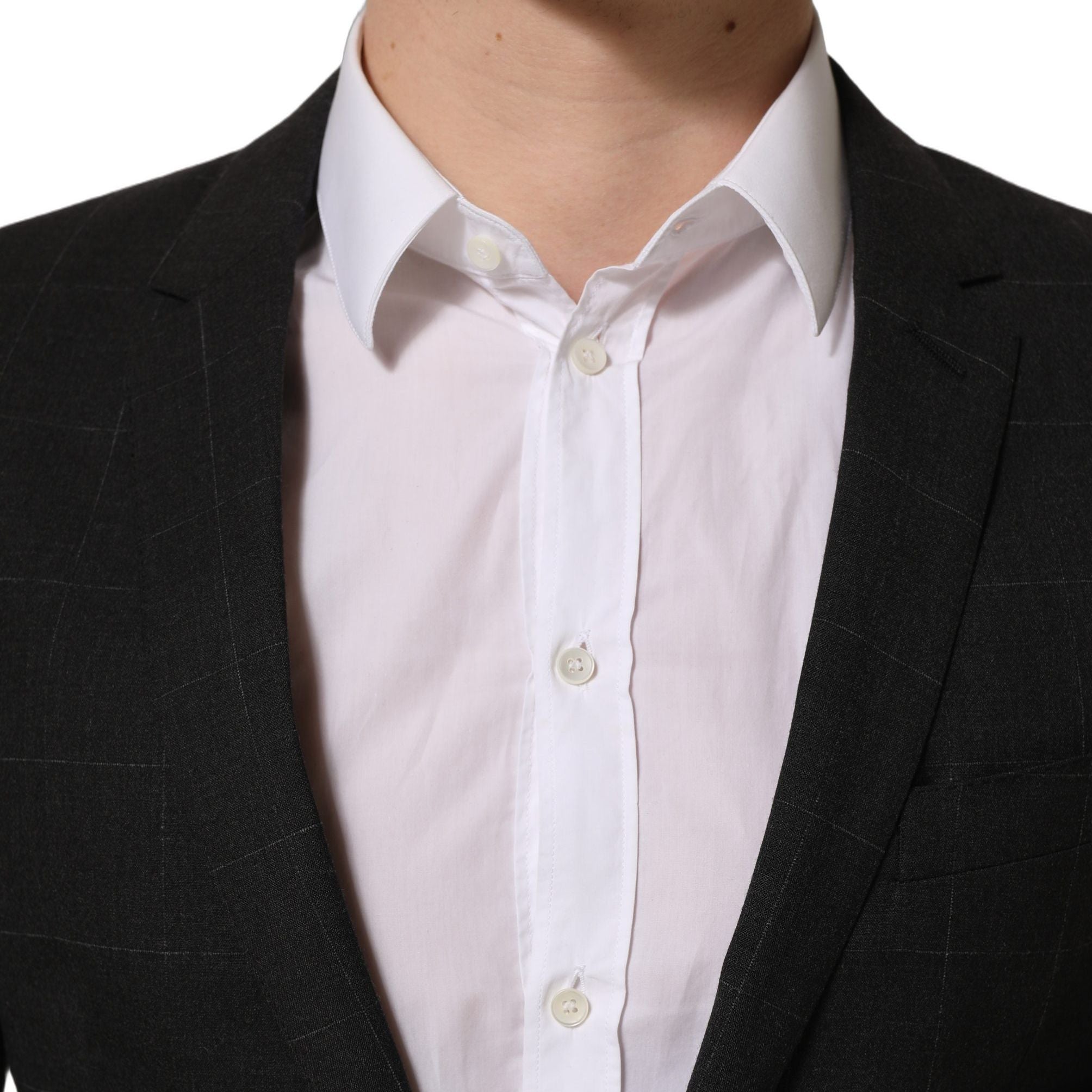 Dolce & Gabbana Black Wool Slim Fit Formal 2 Piece Men Suit