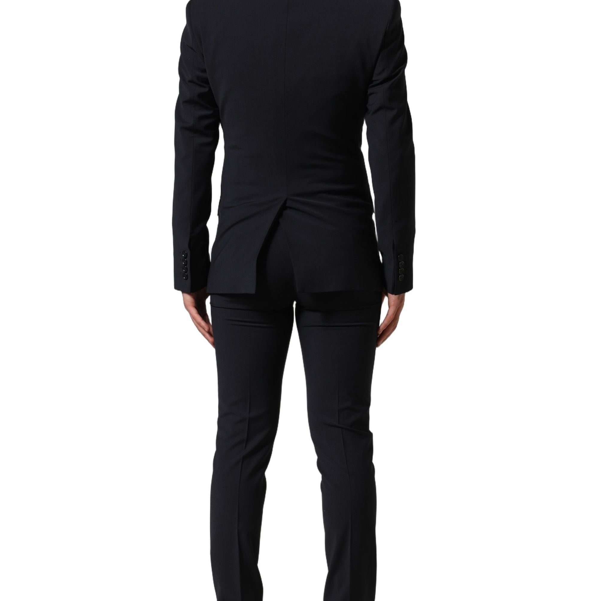 Dolce & Gabbana Black Wool Slim Fit Formal 3 Piece Men Suit