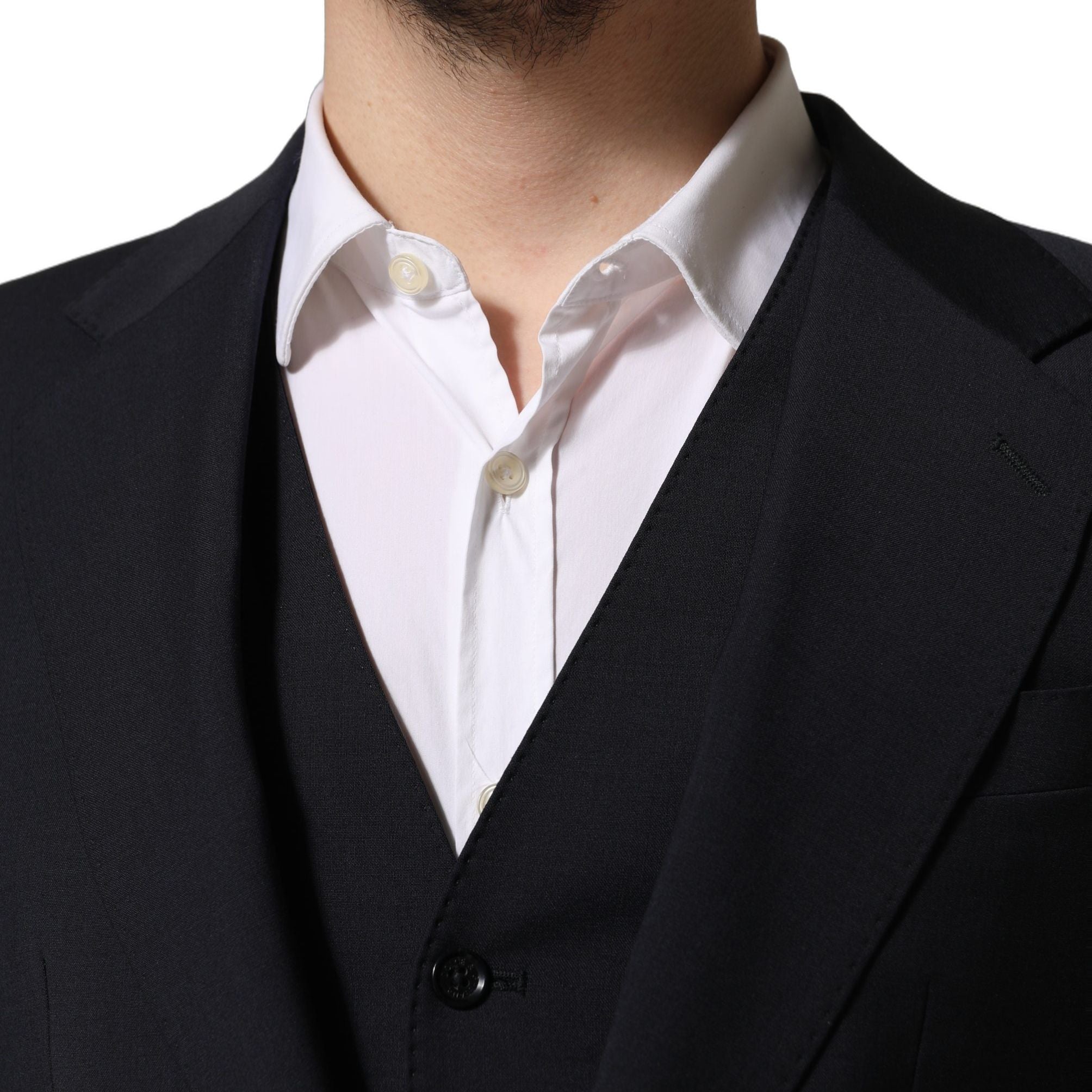 Dolce & Gabbana Black Wool Slim Fit Formal 3 Piece Men Suit