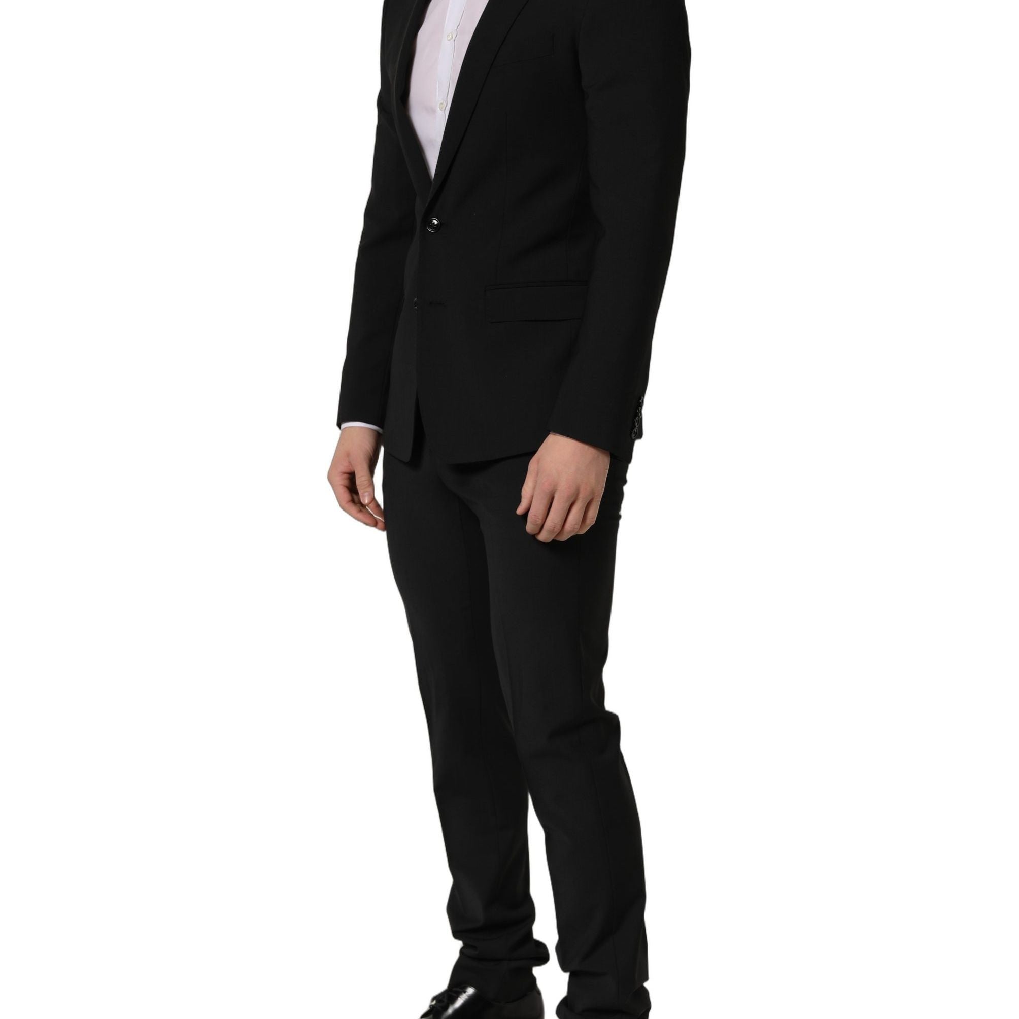 Dolce & Gabbana Black Wool Slim Fit Formal 2 Piece Men Suit