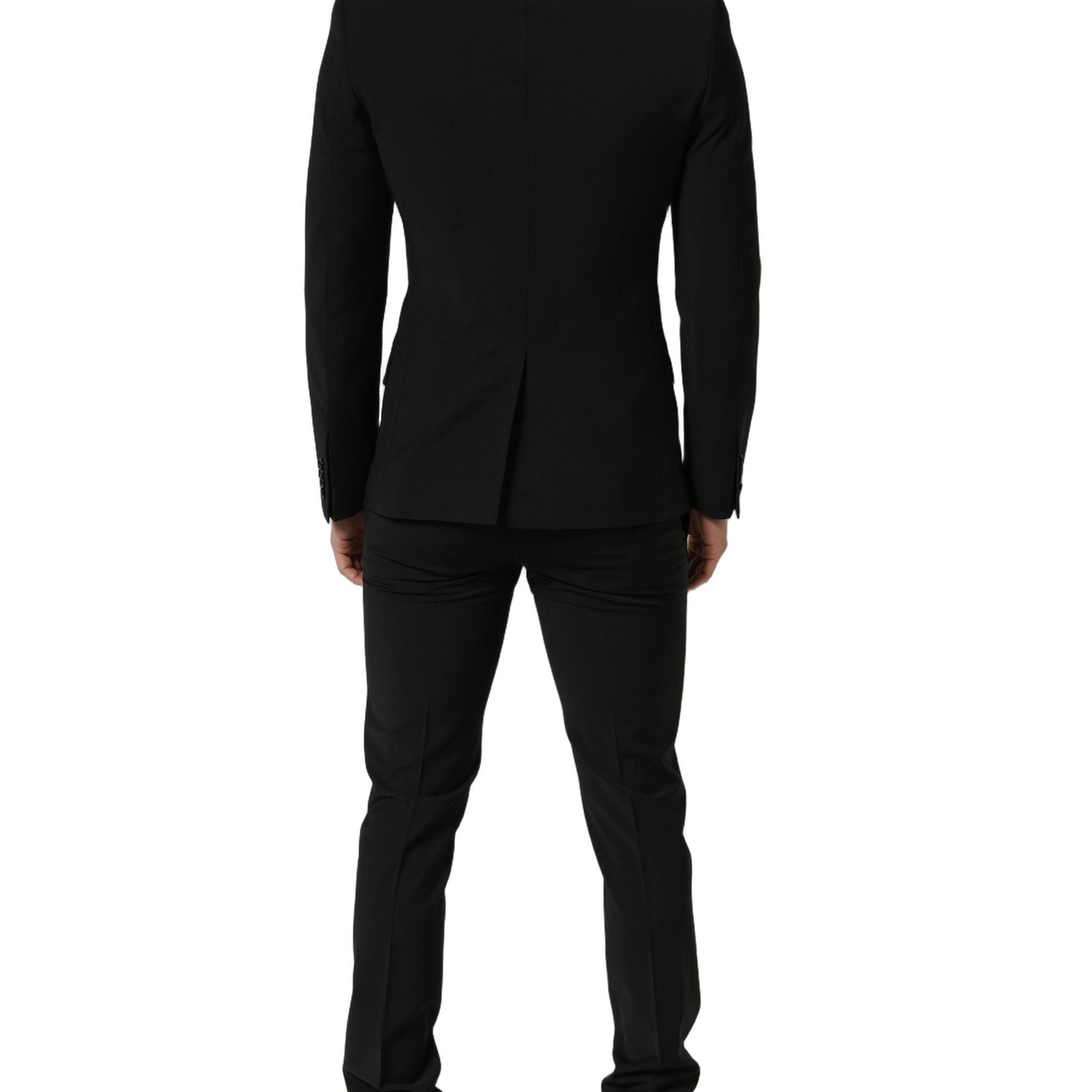 Dolce & Gabbana Black Wool Slim Fit Formal 2 Piece Men Suit