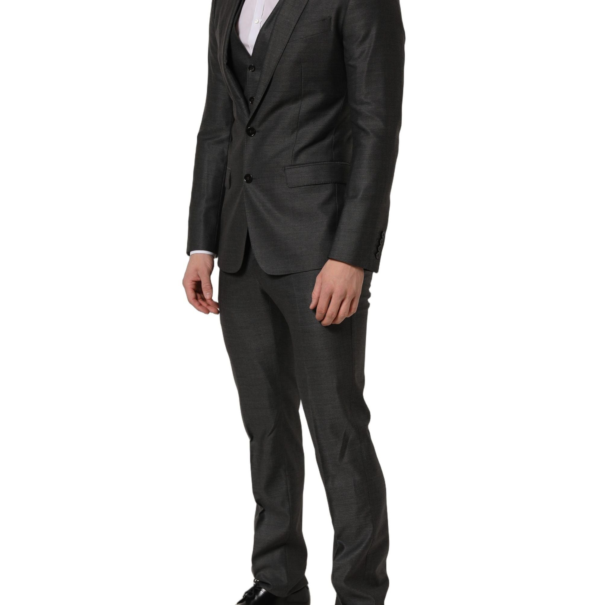 Dolce & Gabbana Gray MARTINI Slim Fit Formal 3 Piece Suit