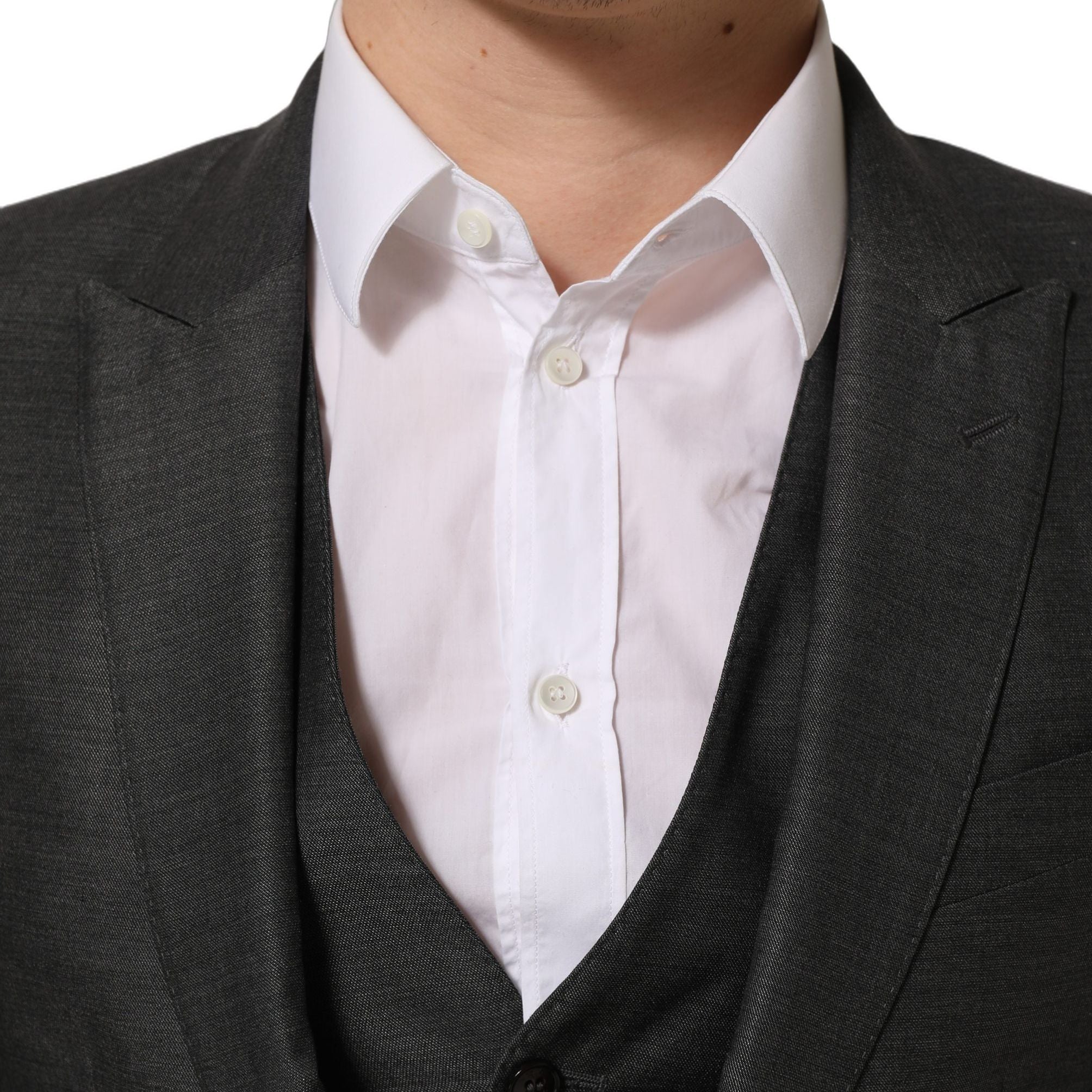 Dolce & Gabbana Gray MARTINI Slim Fit Formal 3 Piece Suit