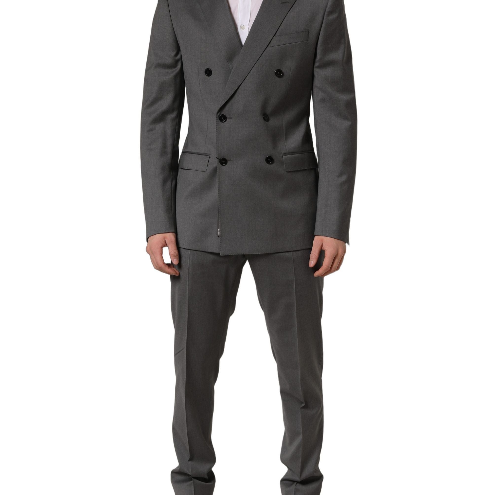Dolce & Gabbana Gray MARTINI Slim Fit Formal 2Piece Men Suit