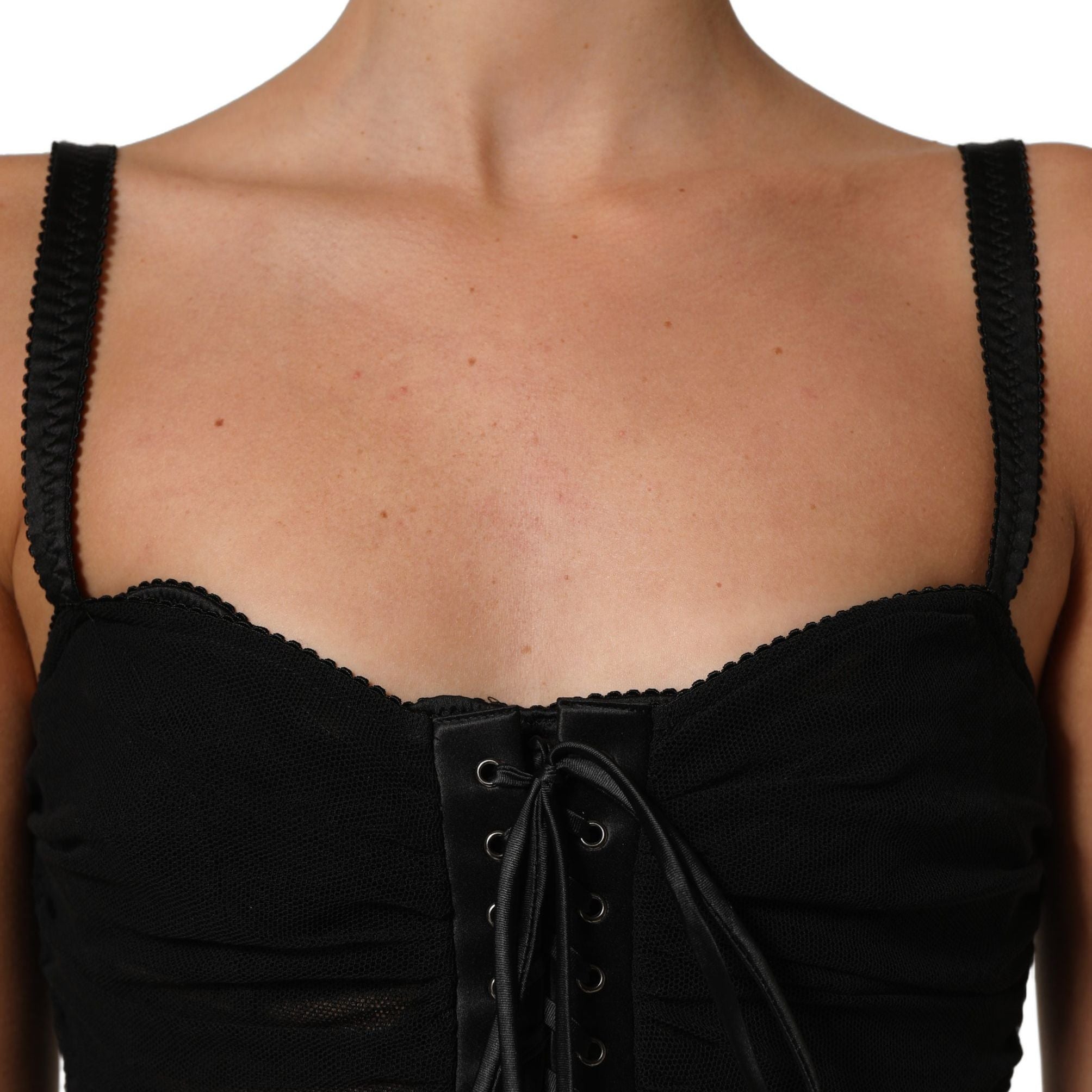 Dolce & Gabbana Black Bodycon Fitted Corset Style Mini Dress