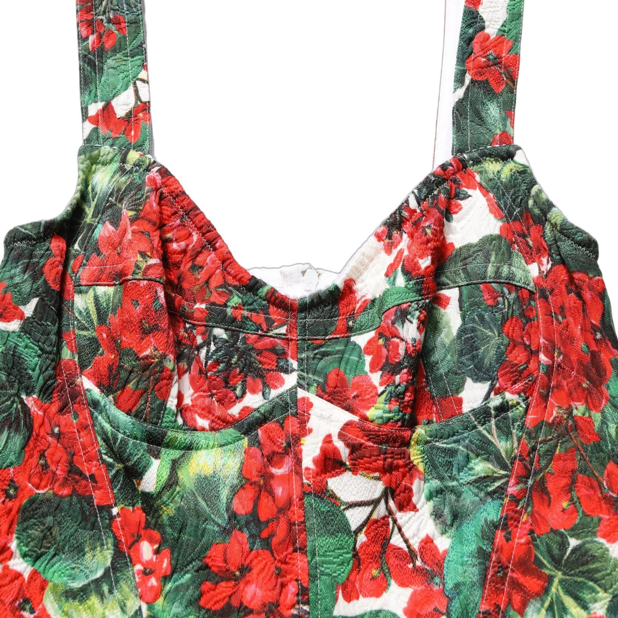 Dolce & Gabbana Multicolor Geranium Print A-line Mini Dress