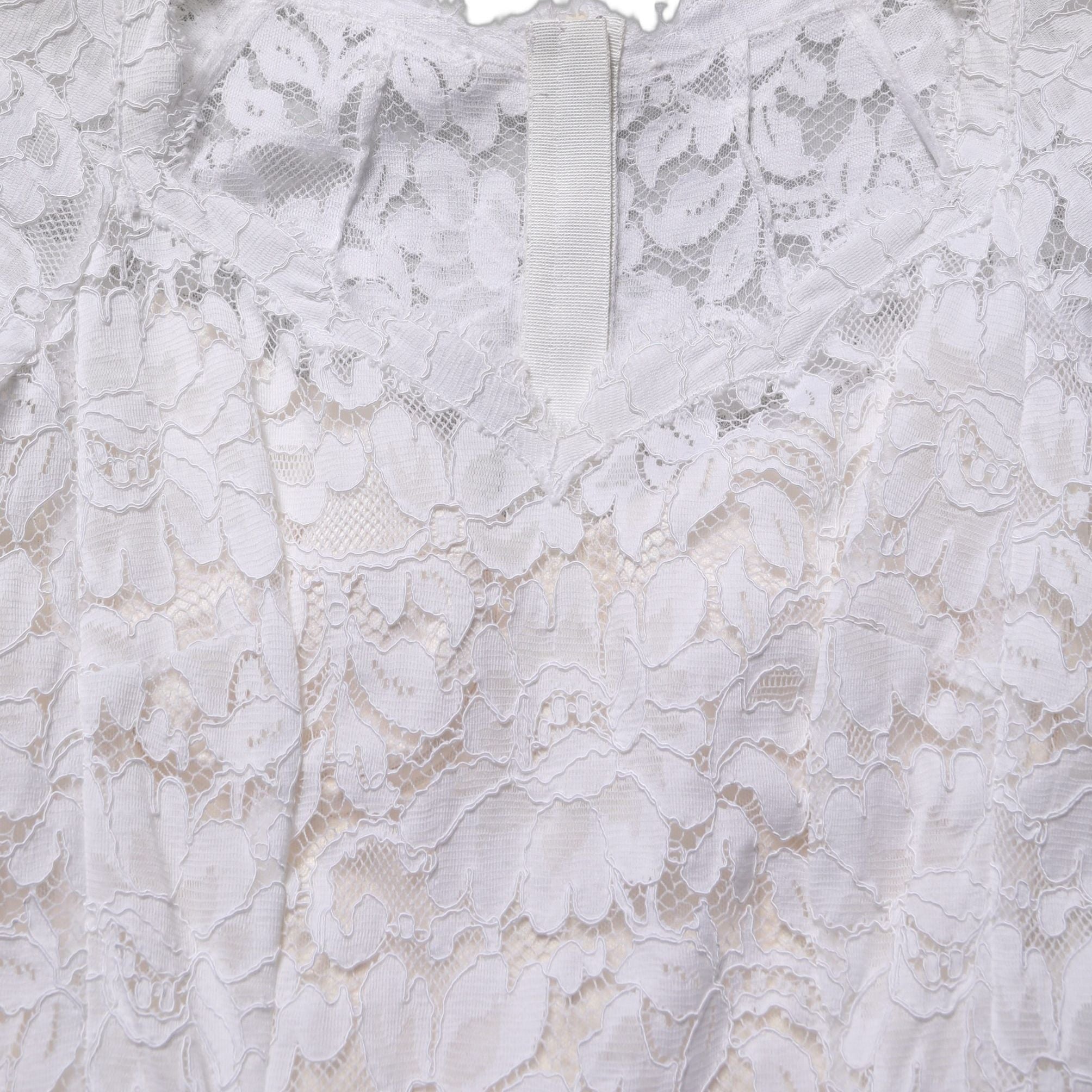Dolce & Gabbana White Floral Lace Mermaid Long Gown Dress