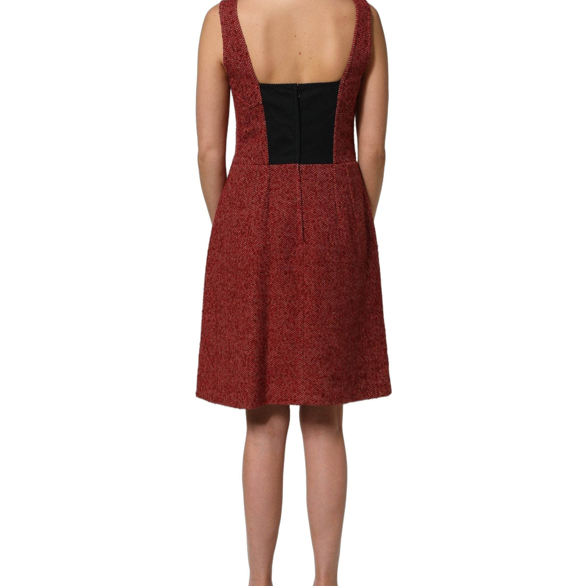 Dolce & Gabbana Multicolor Tweed Belted Babydoll Mini Dress