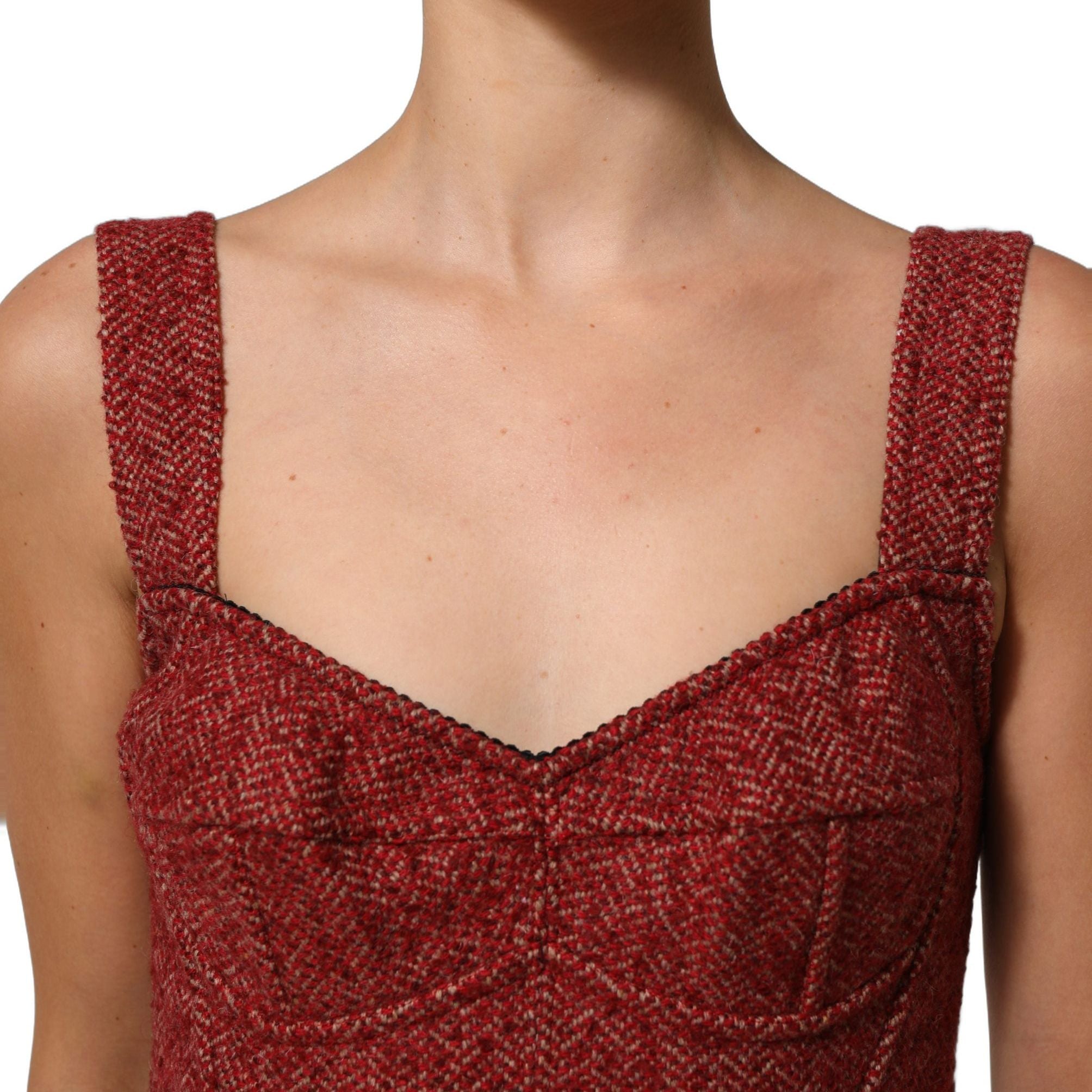 Dolce & Gabbana Multicolor Tweed Belted Babydoll Mini Dress